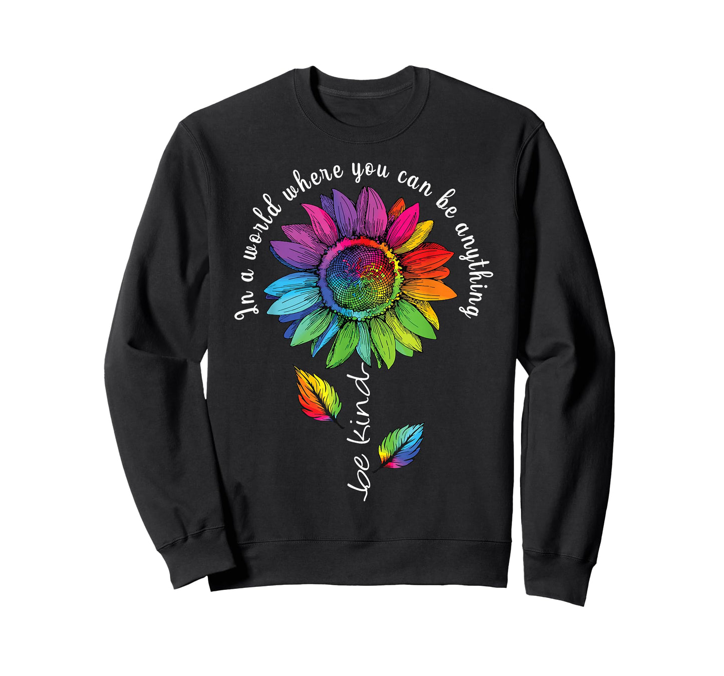 LGBTQ Rainbow Sunflower Be Kind Gay Love Pride Flower T-Shirt