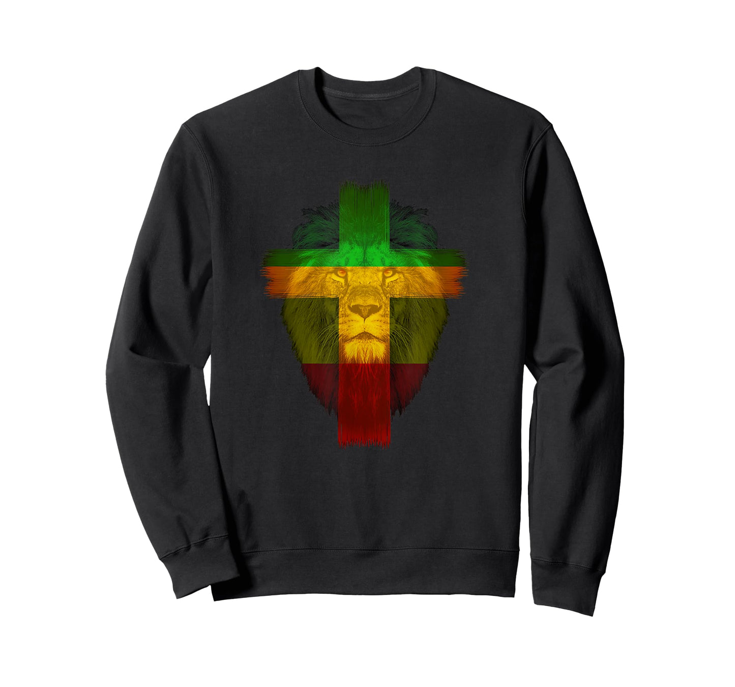Ethiopian Flag Colors on Lion Shirt Ethiopian Cross Shirt T-Shirt