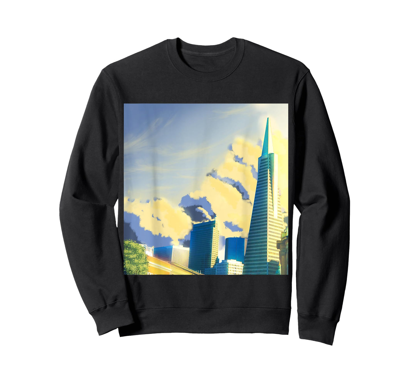 SF Transamerica Pyramid Scenery - Relaxing Anime Sunset T-Shirt