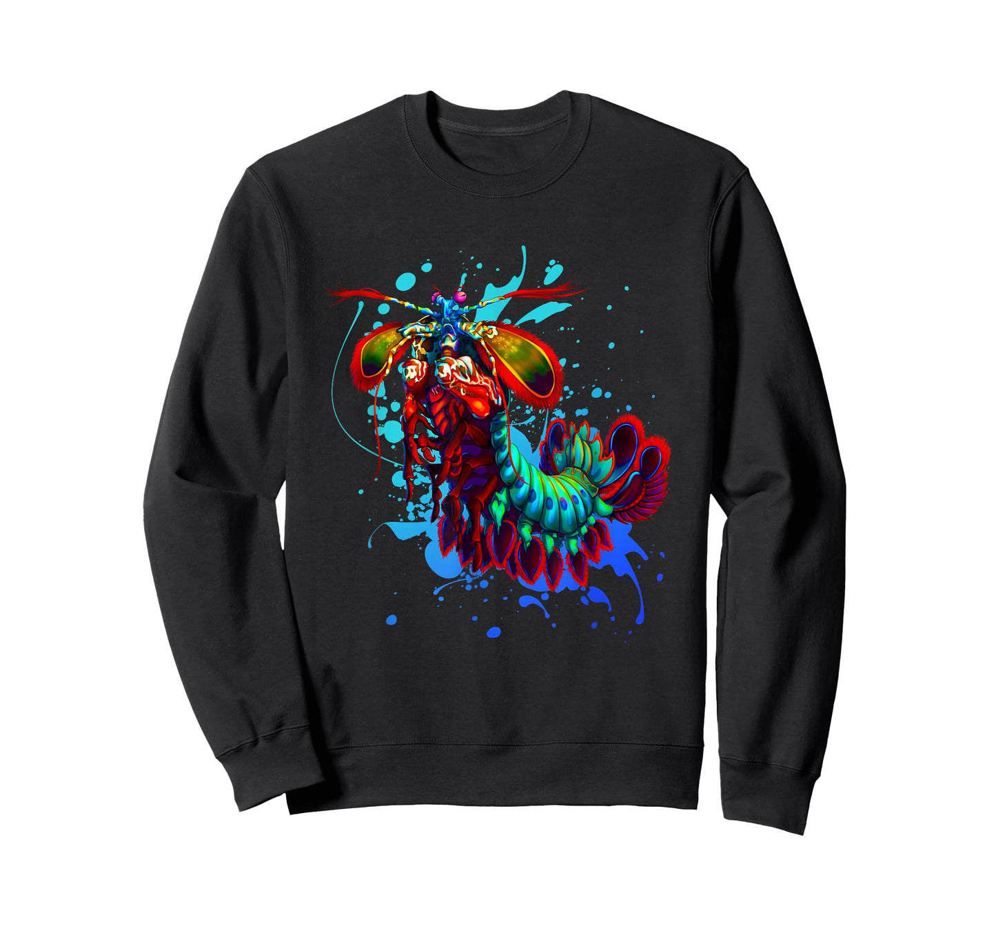 Rainbow Peacock Mantis Shrimp Blue Splash T-Shirt T-Shirt