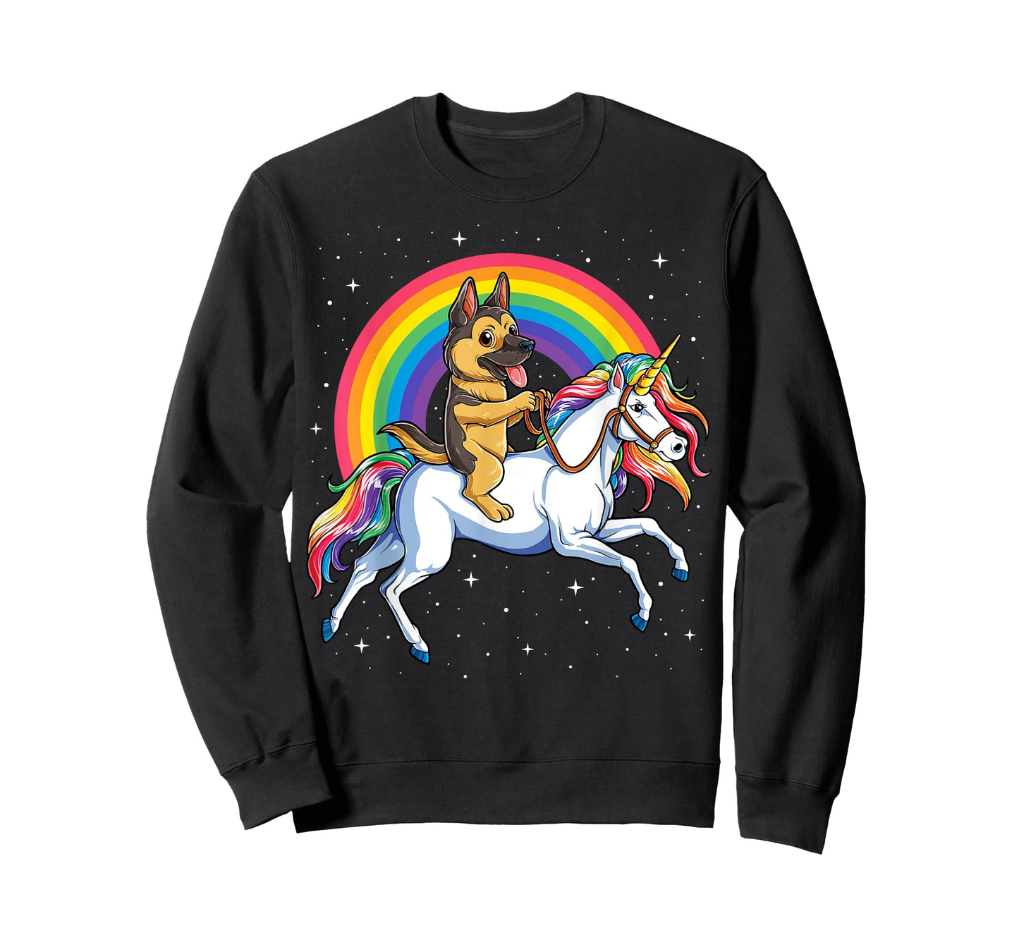 German Shepherd Unicorn T shirt Girls Space Galaxy Rainbow T-Shirt