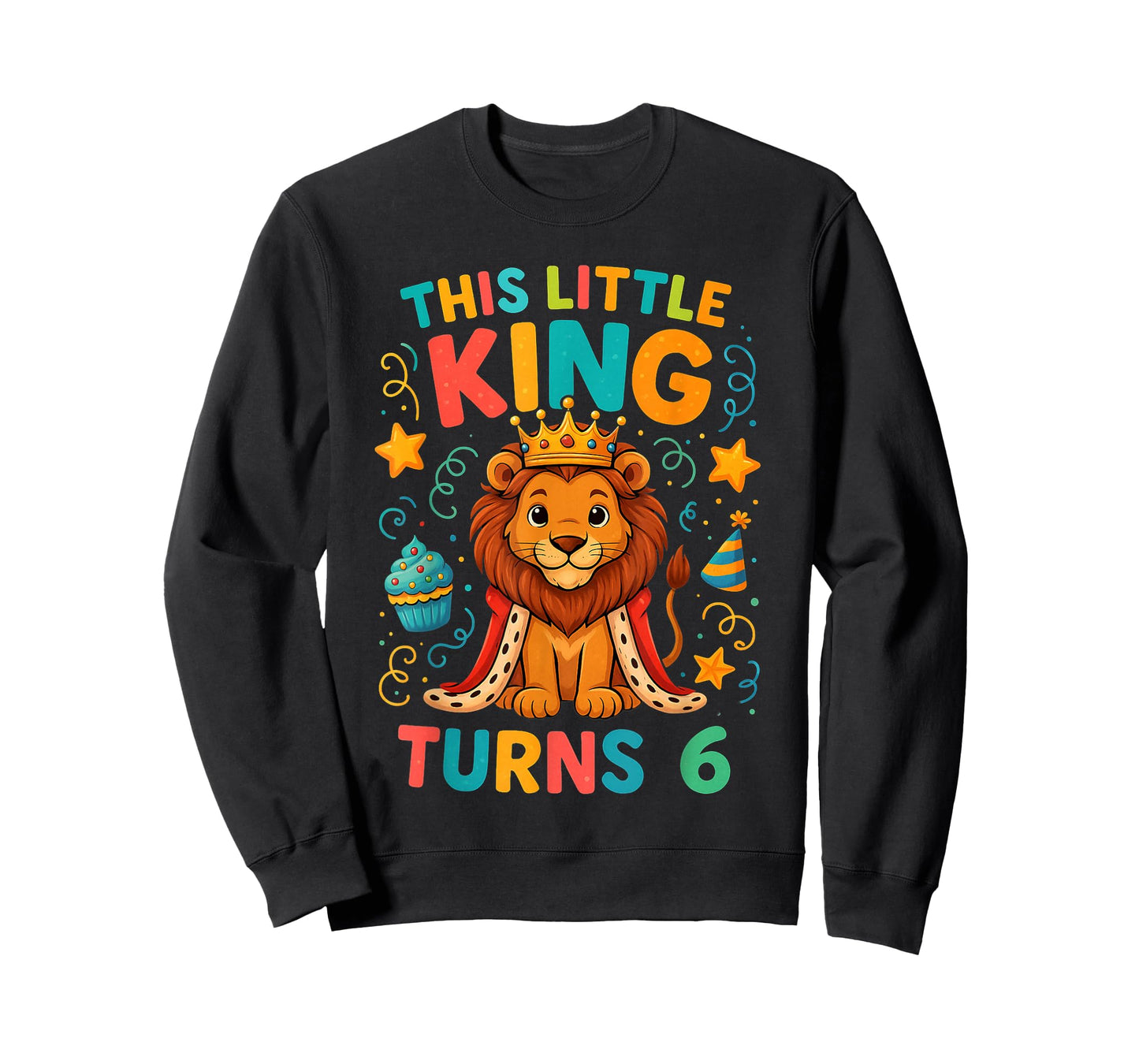 Cute Little Lion King Birthday Kids Boy Age 6 Party Outfit T-Shirt