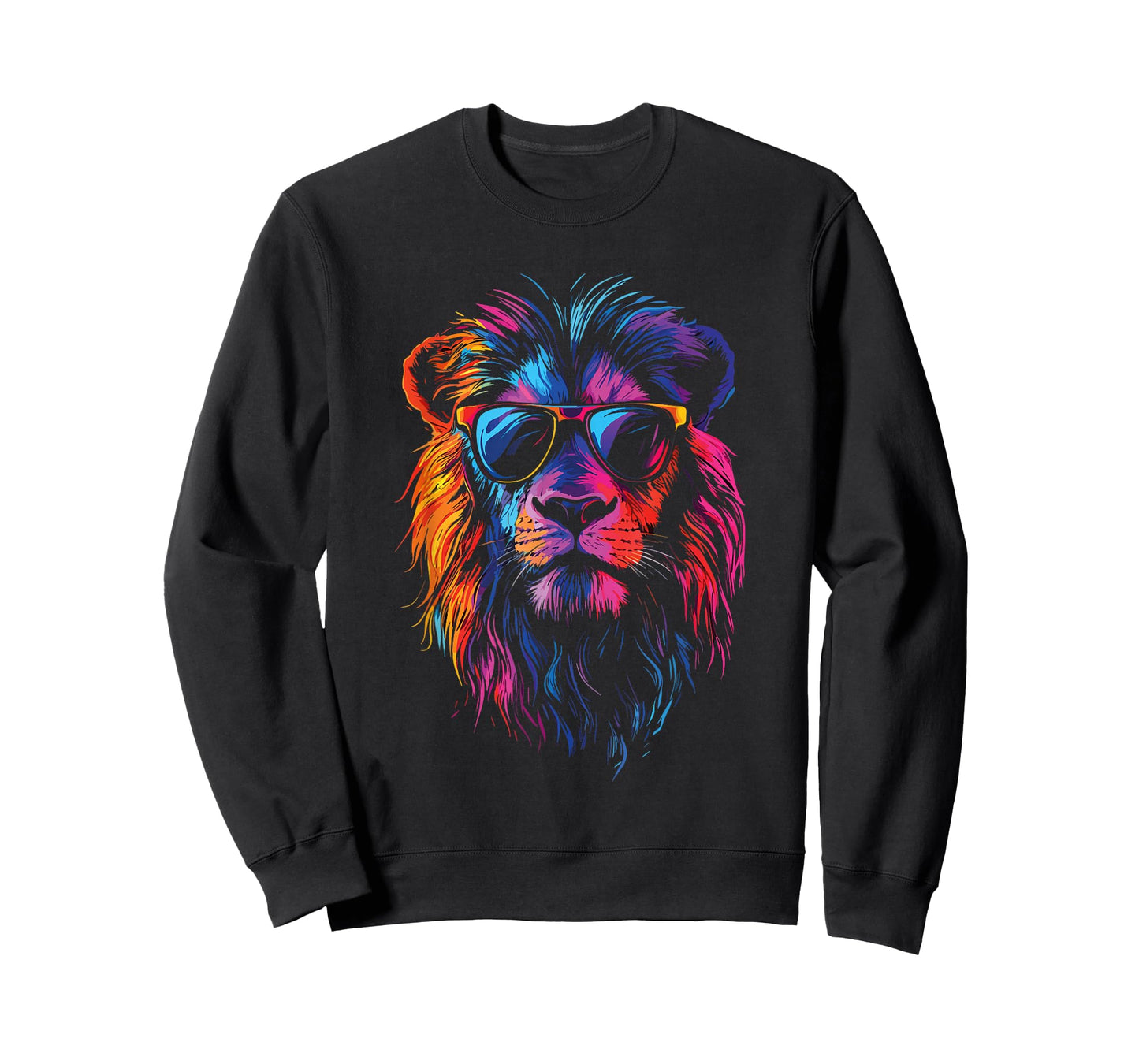 Colorful Lion with Sunglasses Bold King of The Jungle T-Shirt