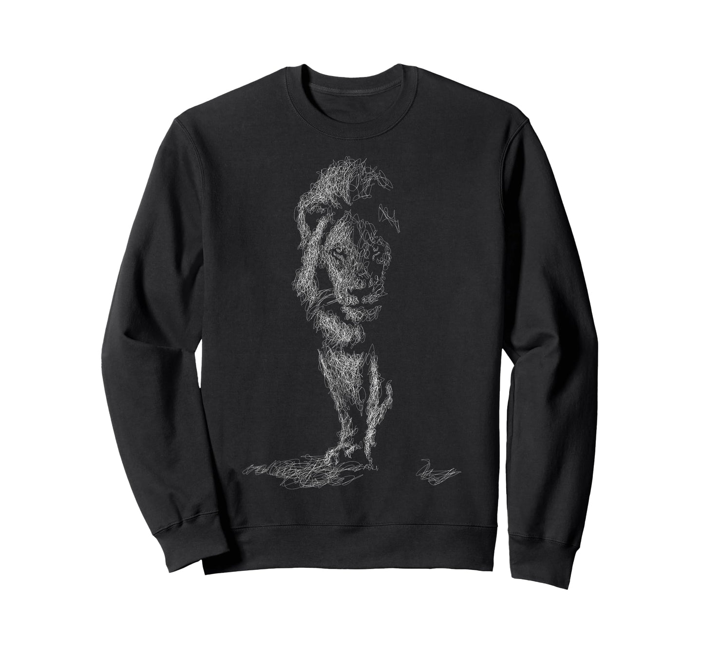 Lion Scribble Black Art for Lover Lions King of Animals T-Shirt