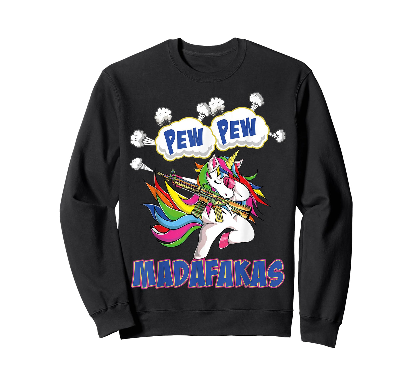 Pew Pew Madafakas Unicorn with Machine Gun T-Shirt