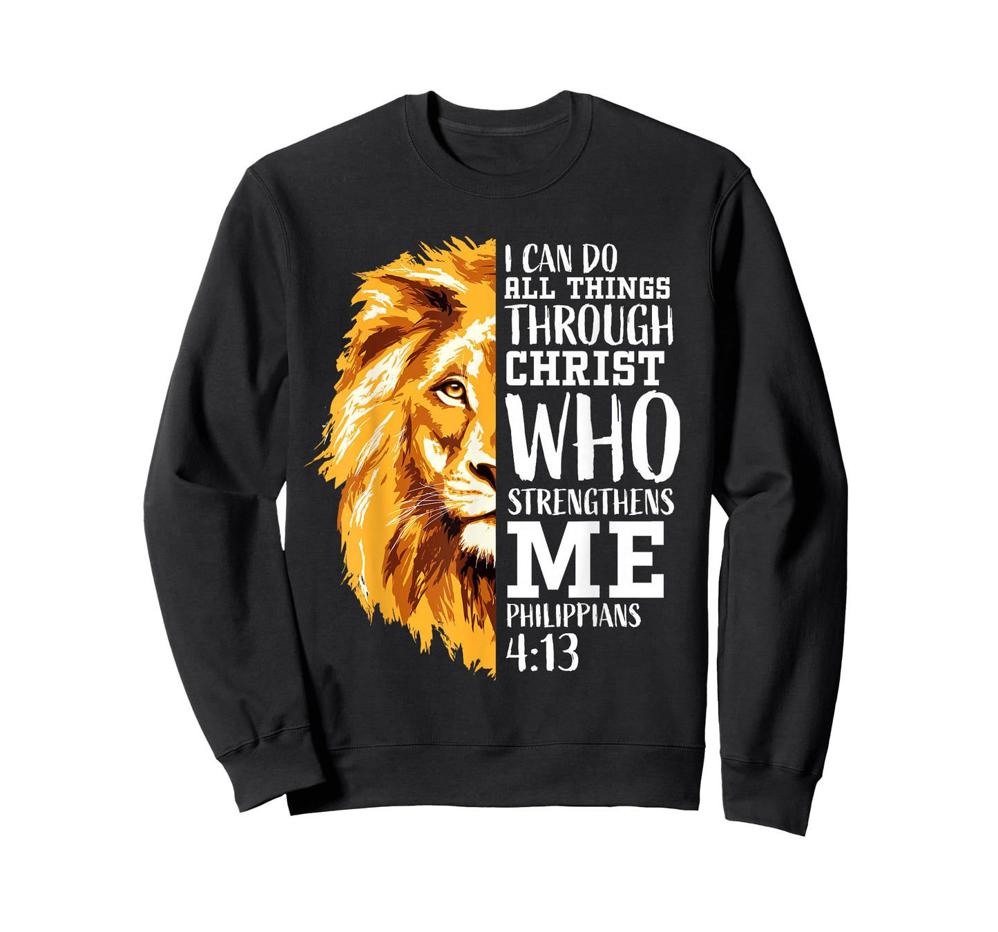 Philippians 4 13 Christian Bible Verse Religious Lion Faith T-Shirt