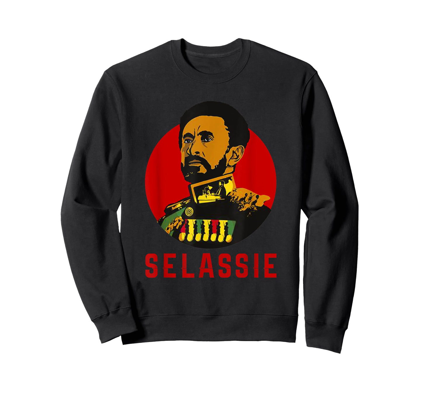 Ethiopian Selassie Emperor Haile Selassie Face Rasta T-Shirt