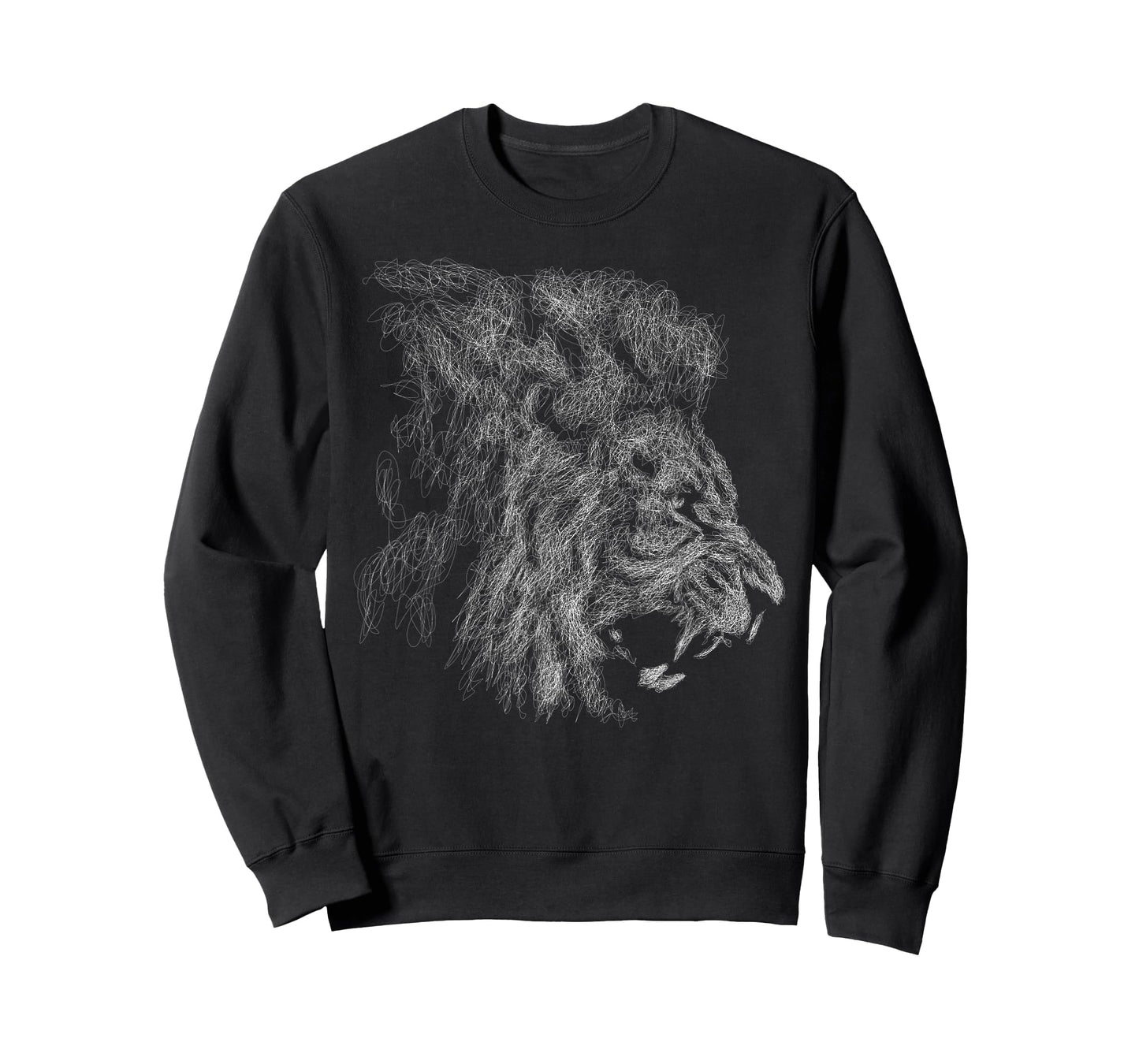 Lion Roar scribble black art for lover lions King of Animals T-Shirt