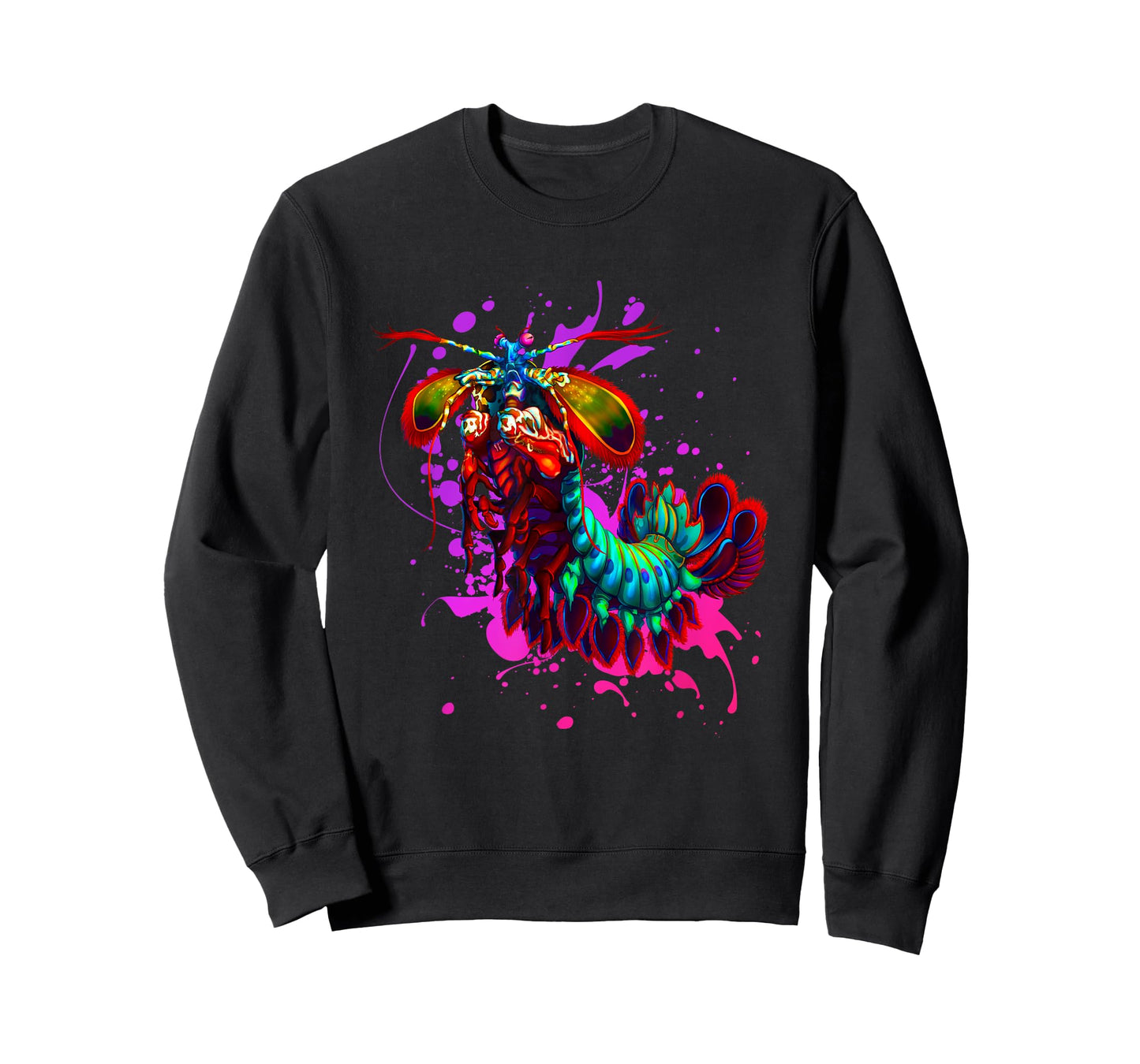 Rainbow Peacock Mantis Shrimp Purple Splash T-Shirt T-Shirt