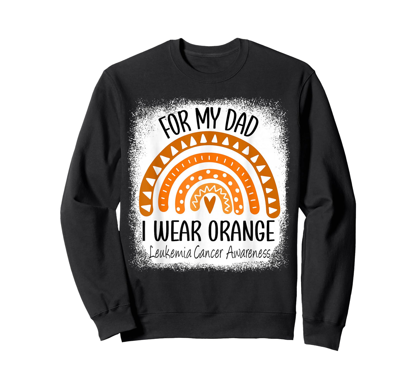 Rainbow I Wear Orange For My Dad Leukemia Cancer Awareness T-Shirt
