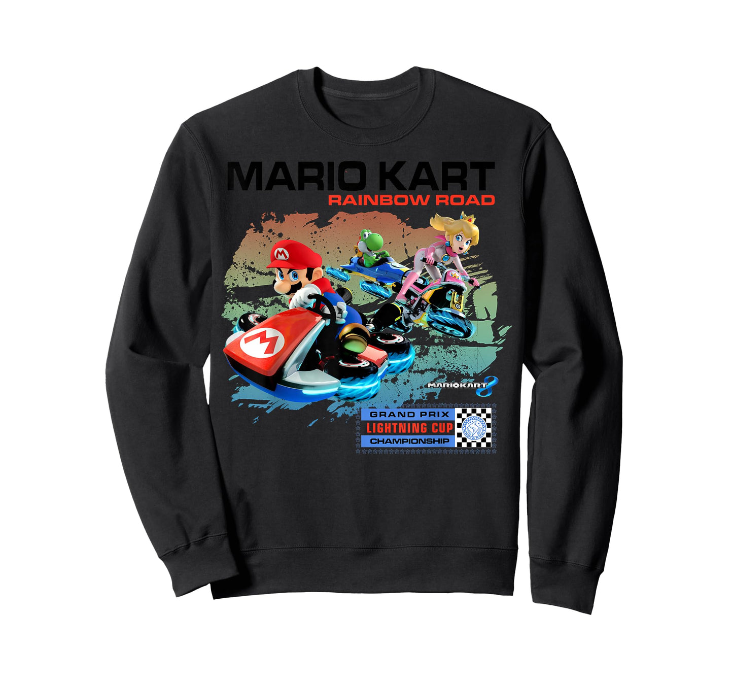 Nintendo Mario Kart Rainbow Road Watercolor Graphic T-Shirt T-Shirt