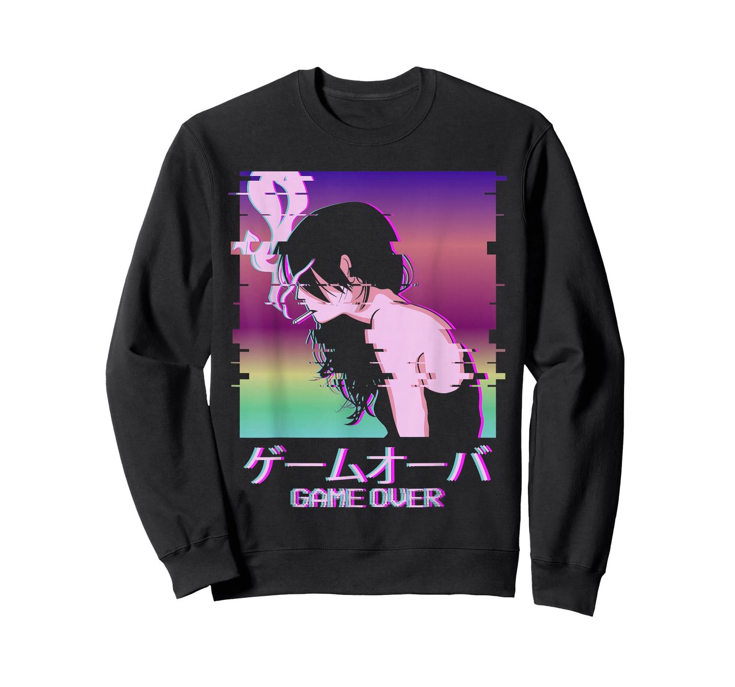 Vaporwave Anime Girl Indie Old Aesthetic Sad Anime Girl T-Shirt
