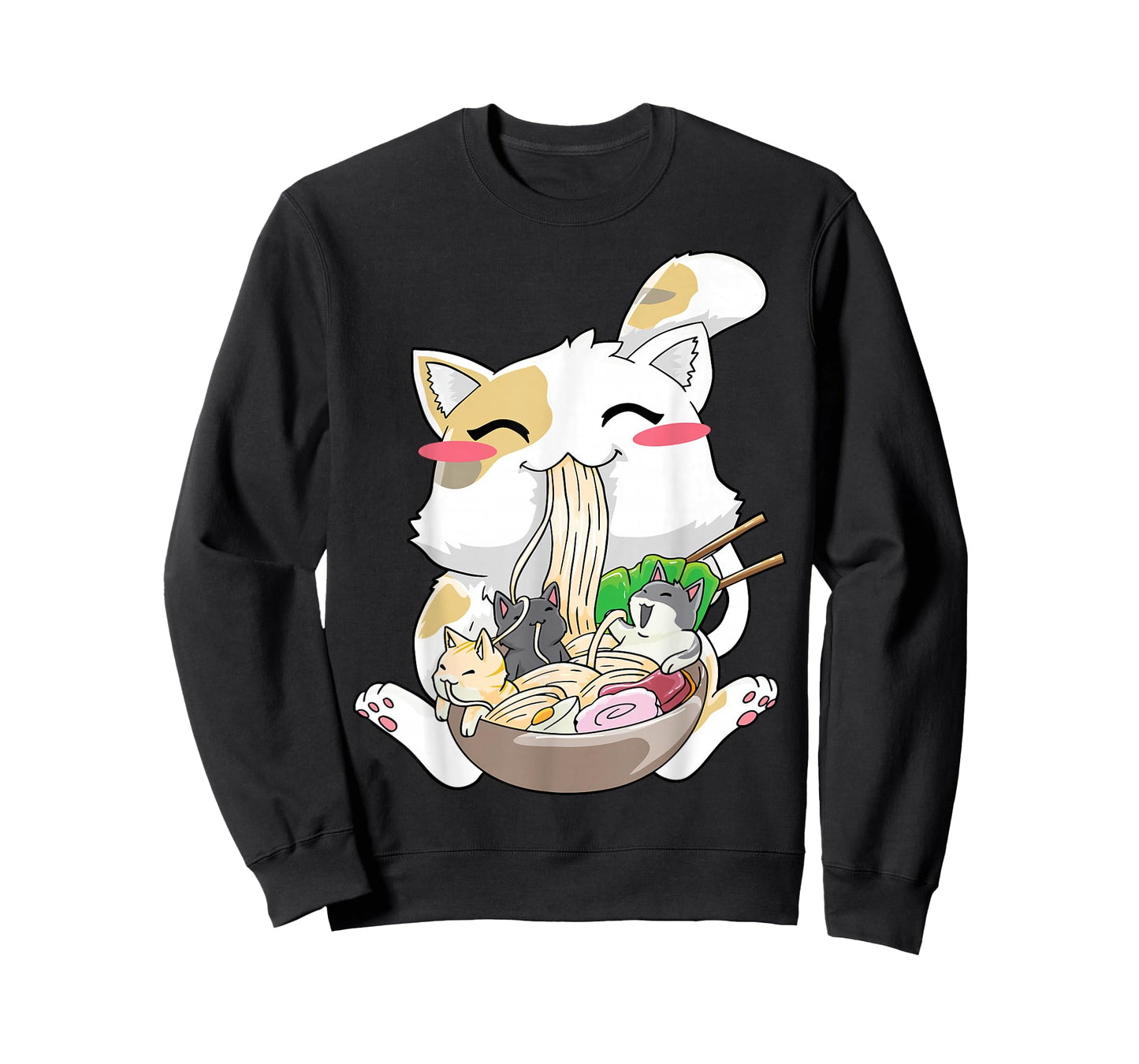 Kawaii Anime Cat Ramen Japanese Neko T-Shirt
