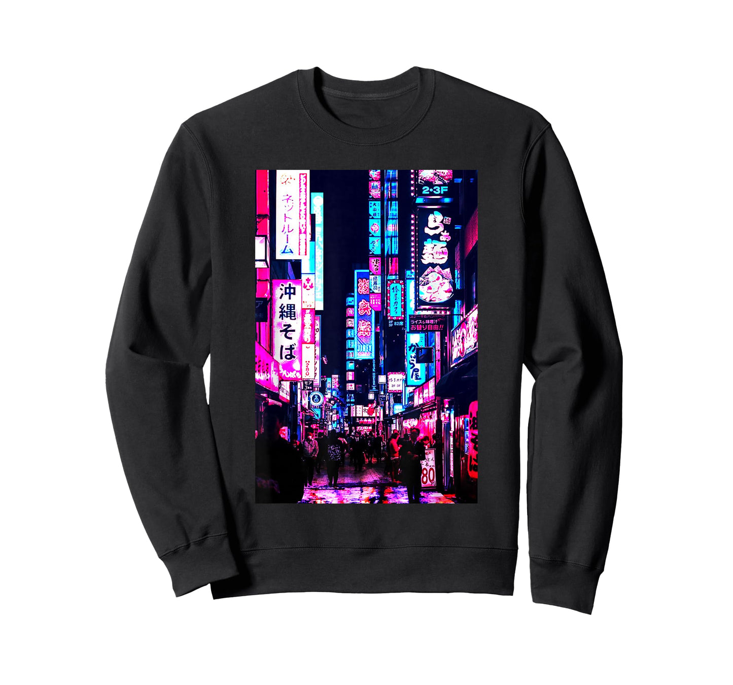 Streets of Tokyo Japan Night Scene with Lights - Vaporwave T-Shirt