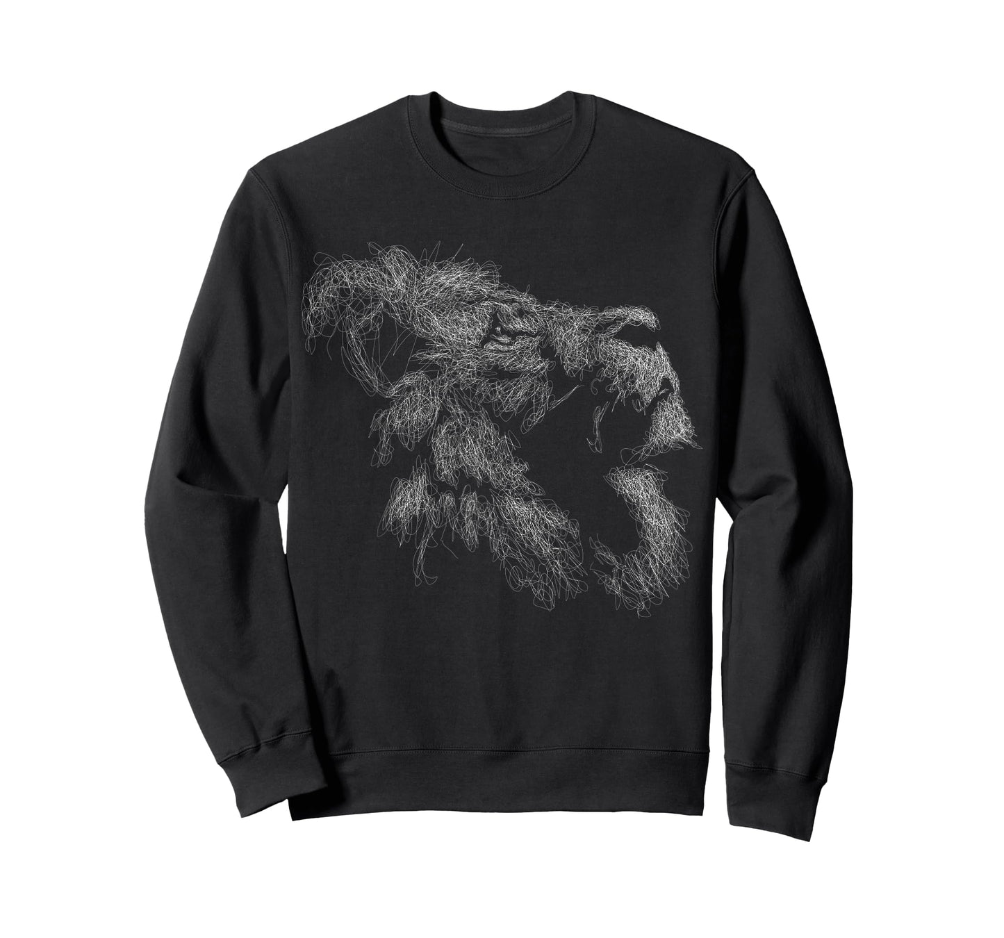 Lion head scribble black art for lover lions King of Animals T-Shirt