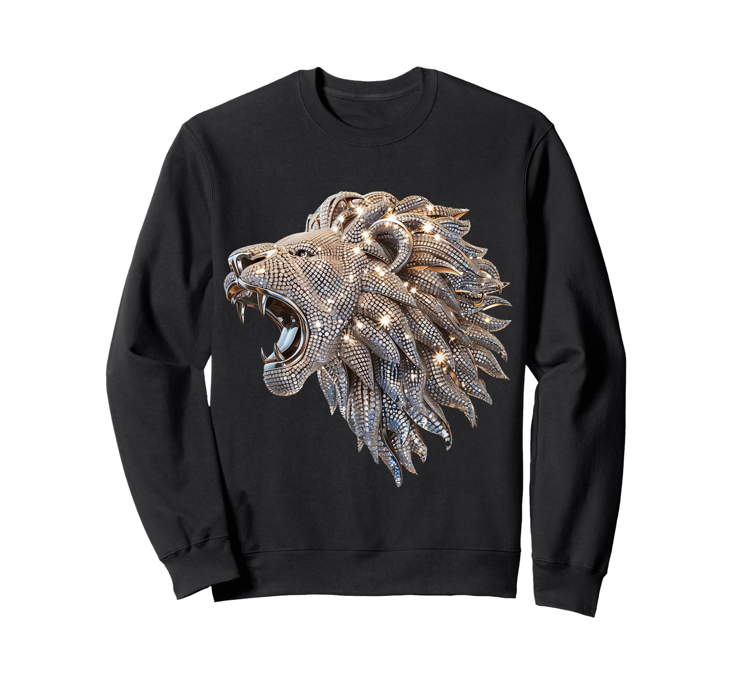 3D Lion Abstract Art Diamonds Roaring King of the Jungle T-Shirt
