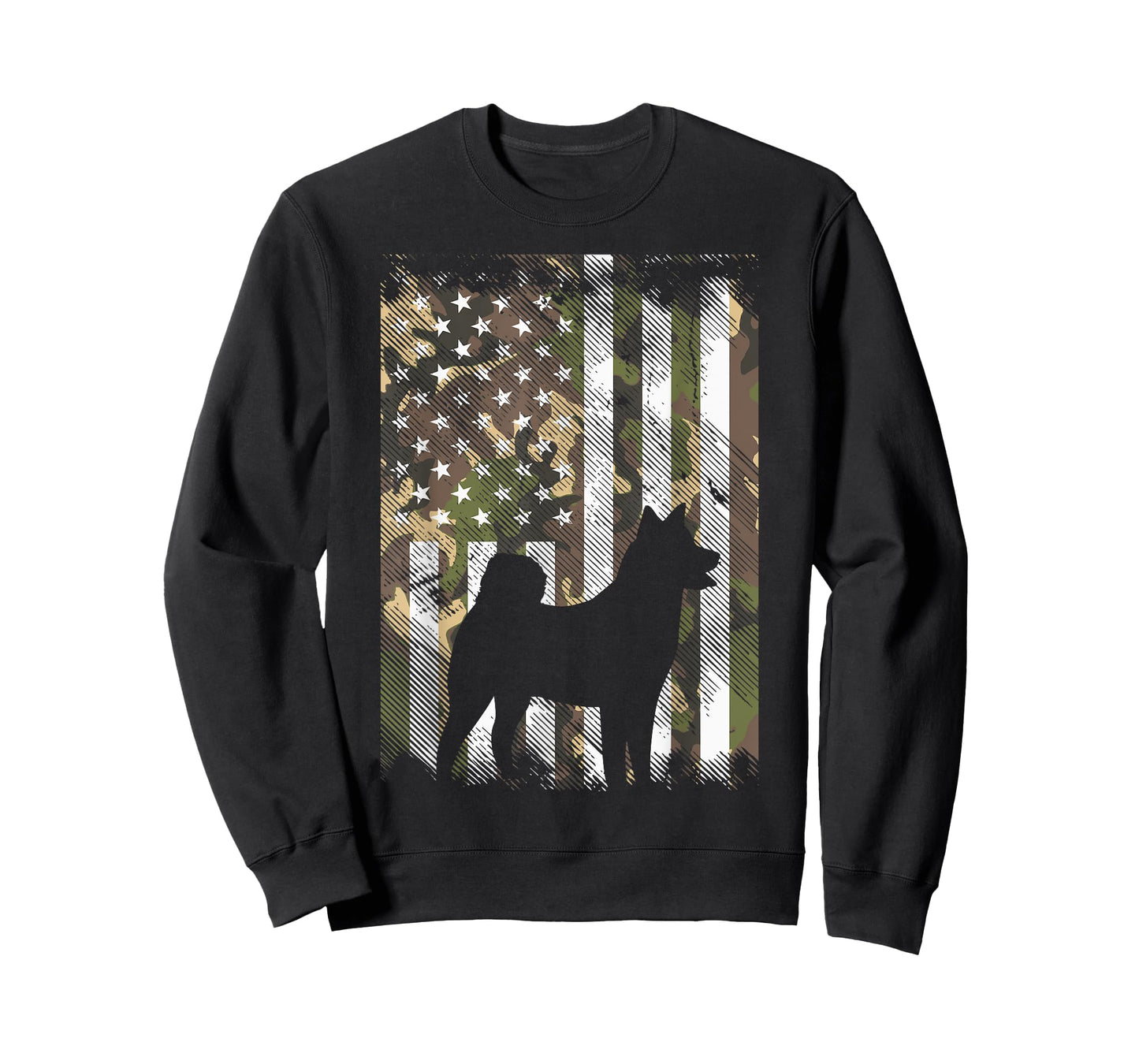 Camo US Flag Shiba Inu Akita Pet Japanese Dog Patriotic Gift T-Shirt for Women Kids Men