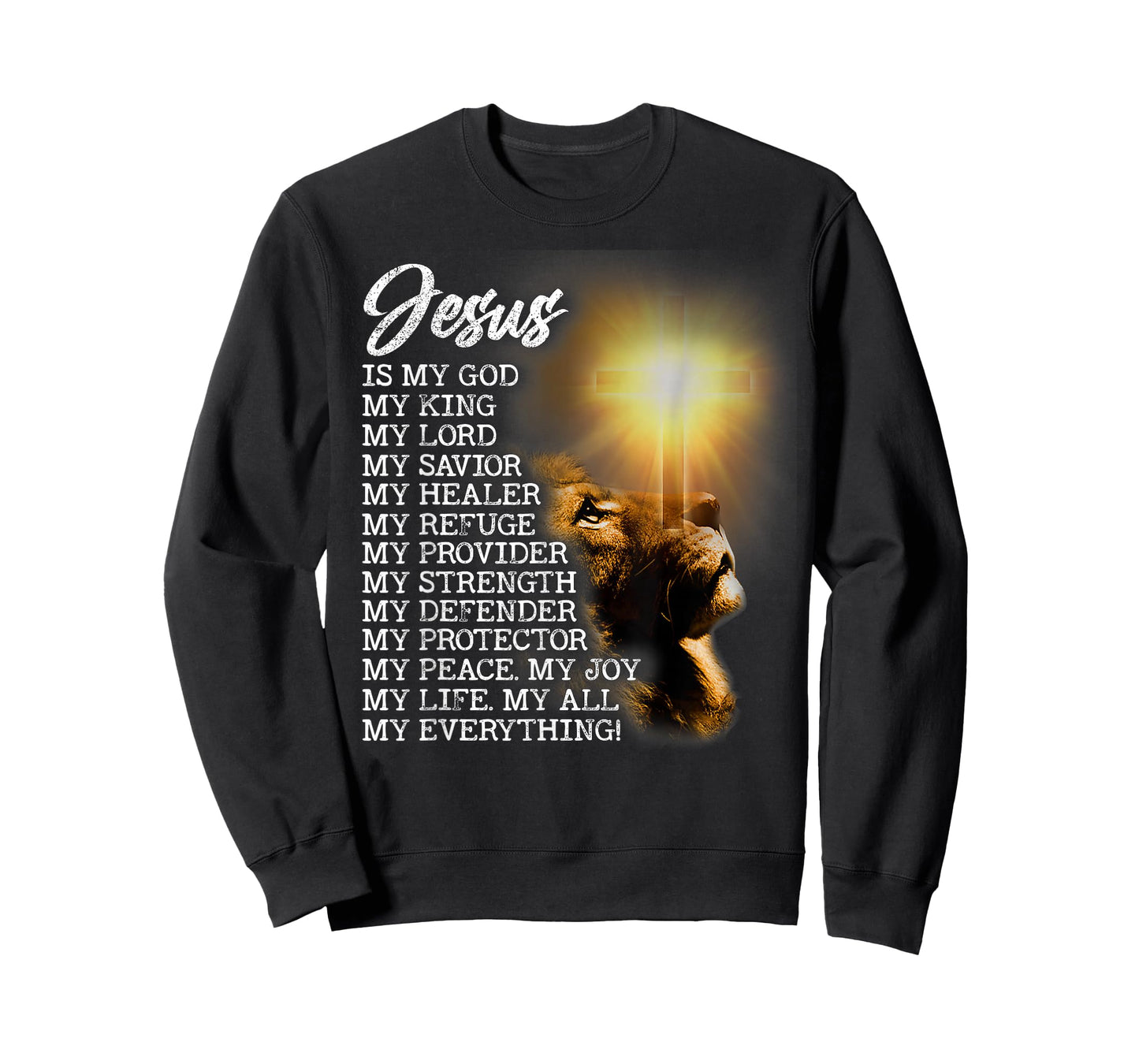 Lion Religious Christian Jesus is My God Lord King Savior T-Shirt