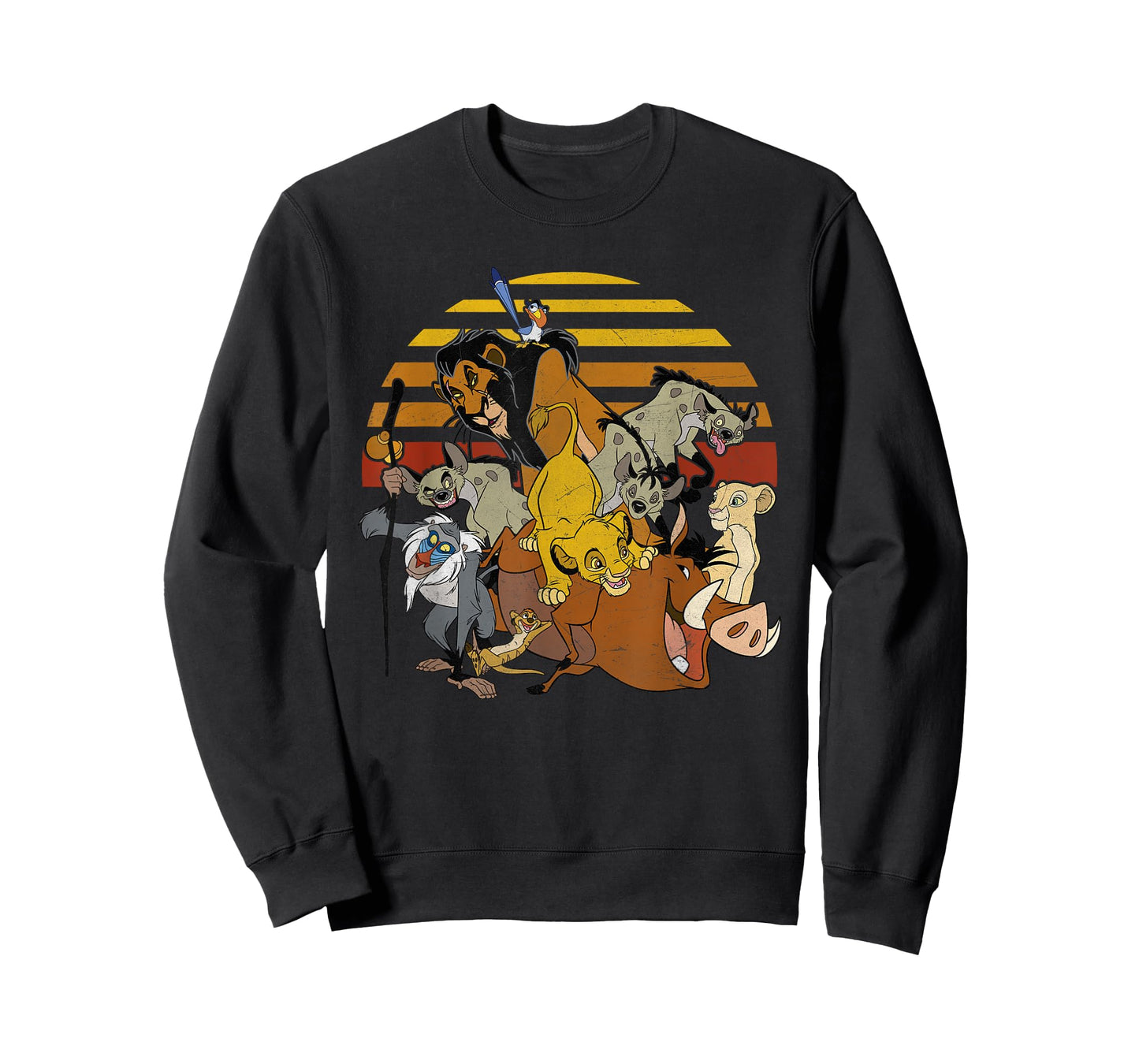 Disney Lion King Group Retro Stripe Sunset Vintage T-Shirt T-Shirt