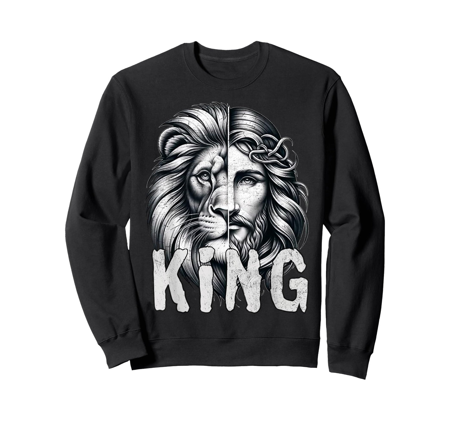 Lion and Jesus King Christian Faith Design T-Shirt