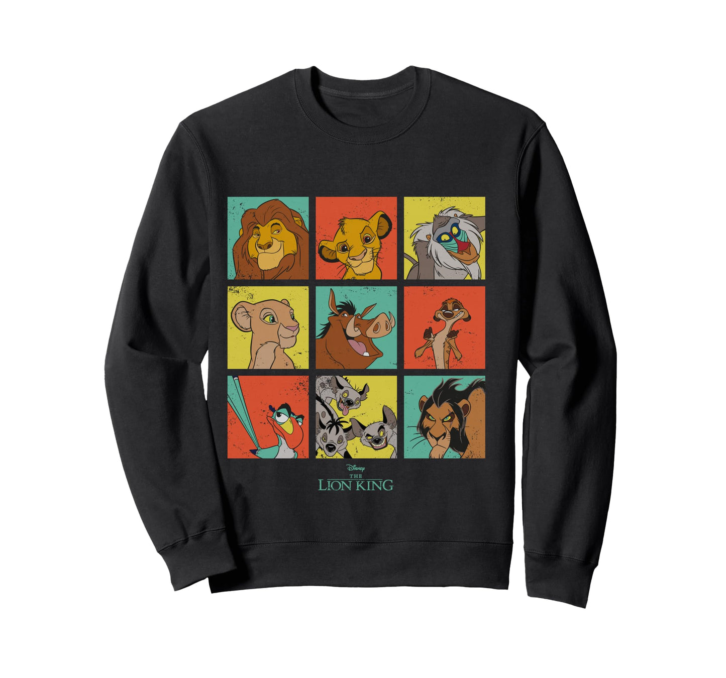 Disney The Lion King Characters 90s Grid Long Sleeve T-Shirt