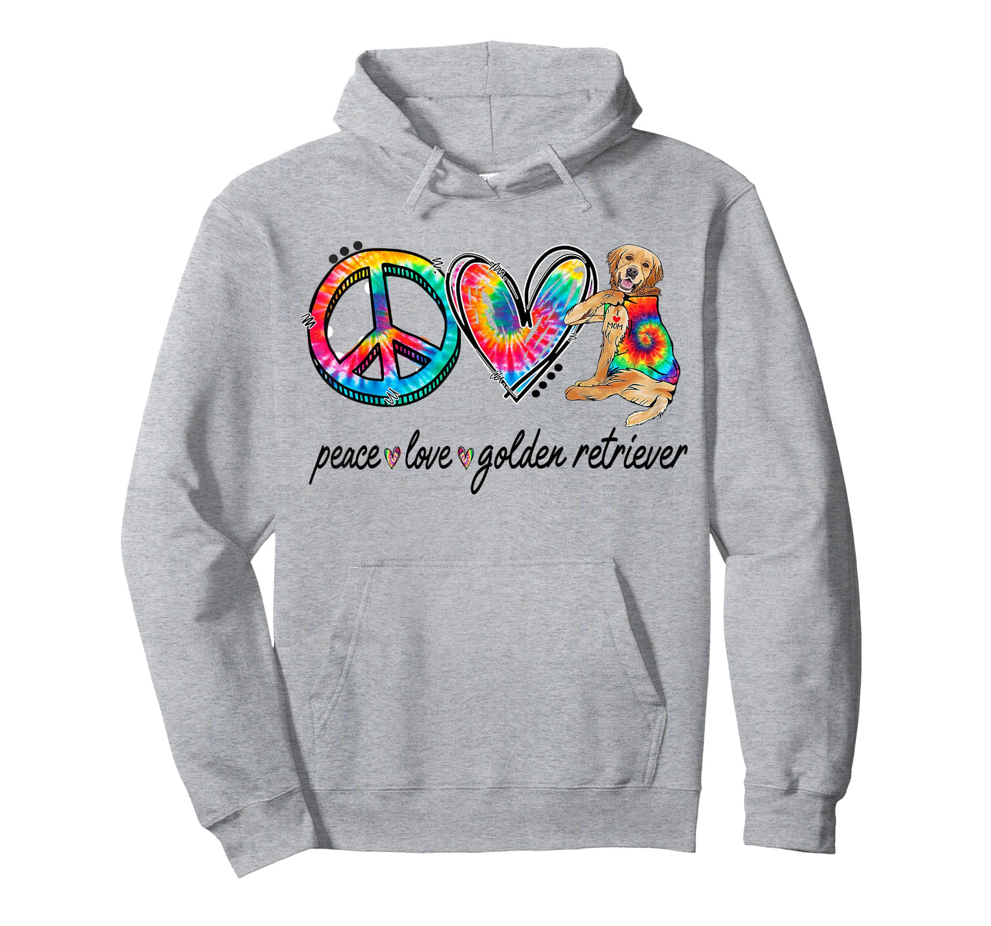 Peace Love Golden Retriever Tie Dye Rainbow Dog Lover T-Shirt