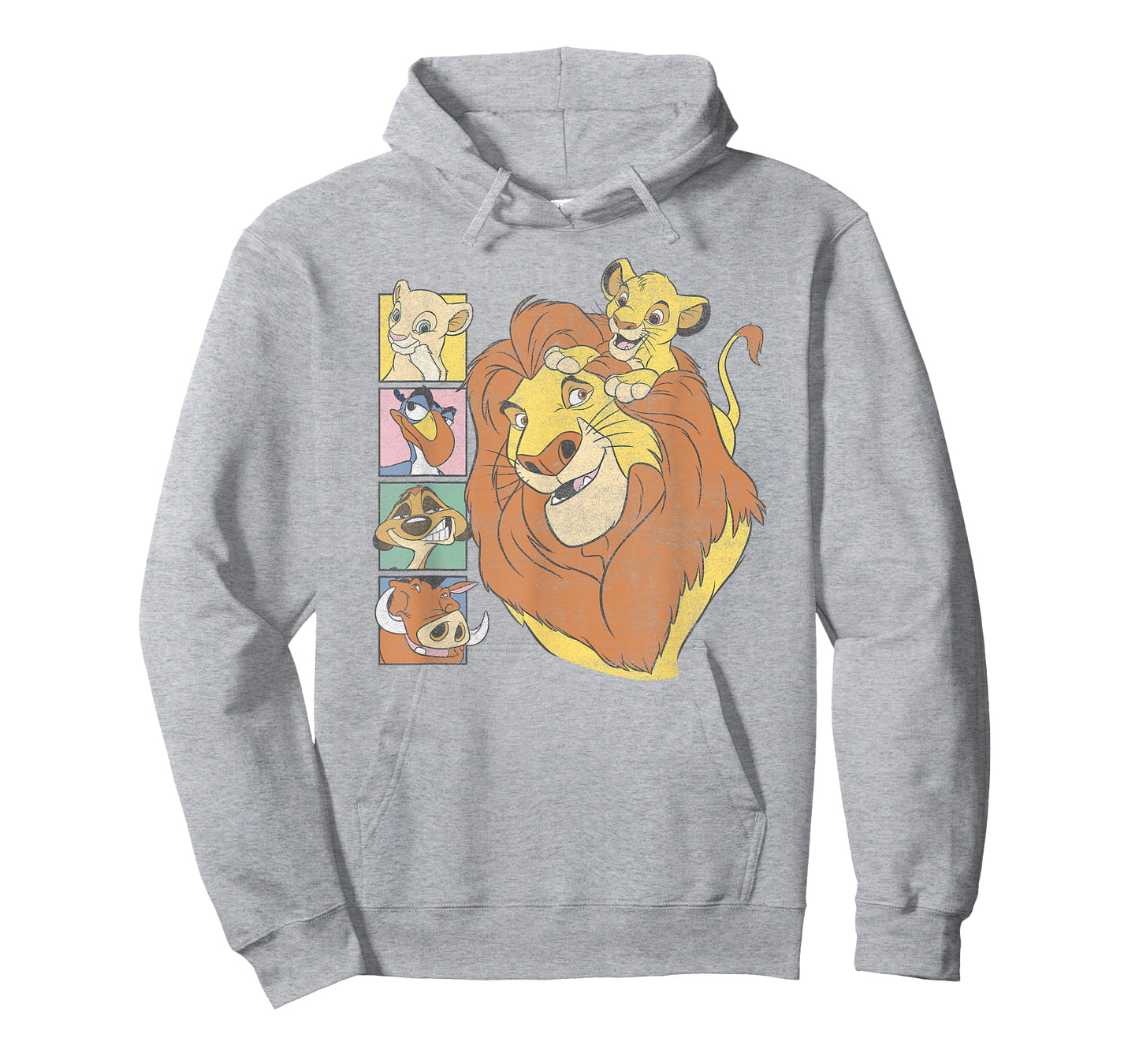 Disney The Lion King Characters Group Shot Retro Chest Logo T-Shirt