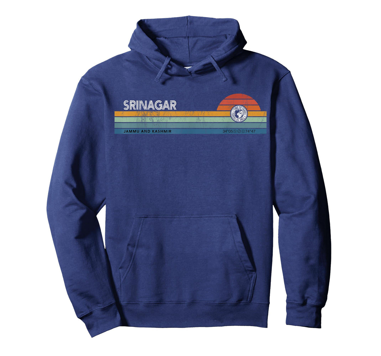 Srinagar Jammu And Kashmir India Retro Sunset Rainbow Synth T-Shirt