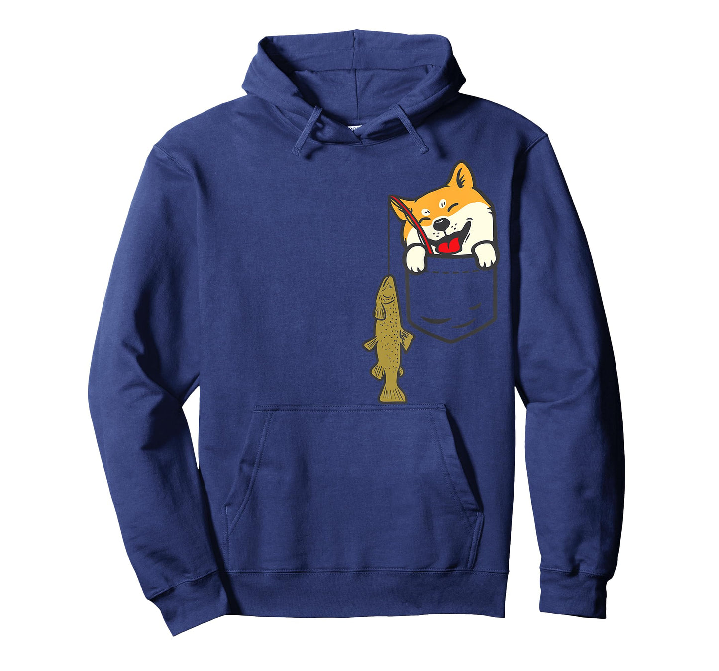 Pocket Shiba Inu Dog Fishing Cute Japanese Fisherman Gift T-Shirt