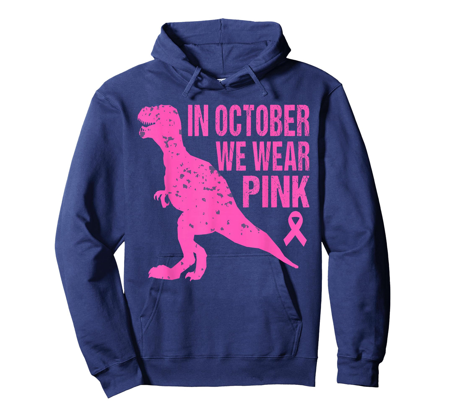 in October We Wear Pink Breast Cancer Trex Dino Kids Toddler T-Shirt