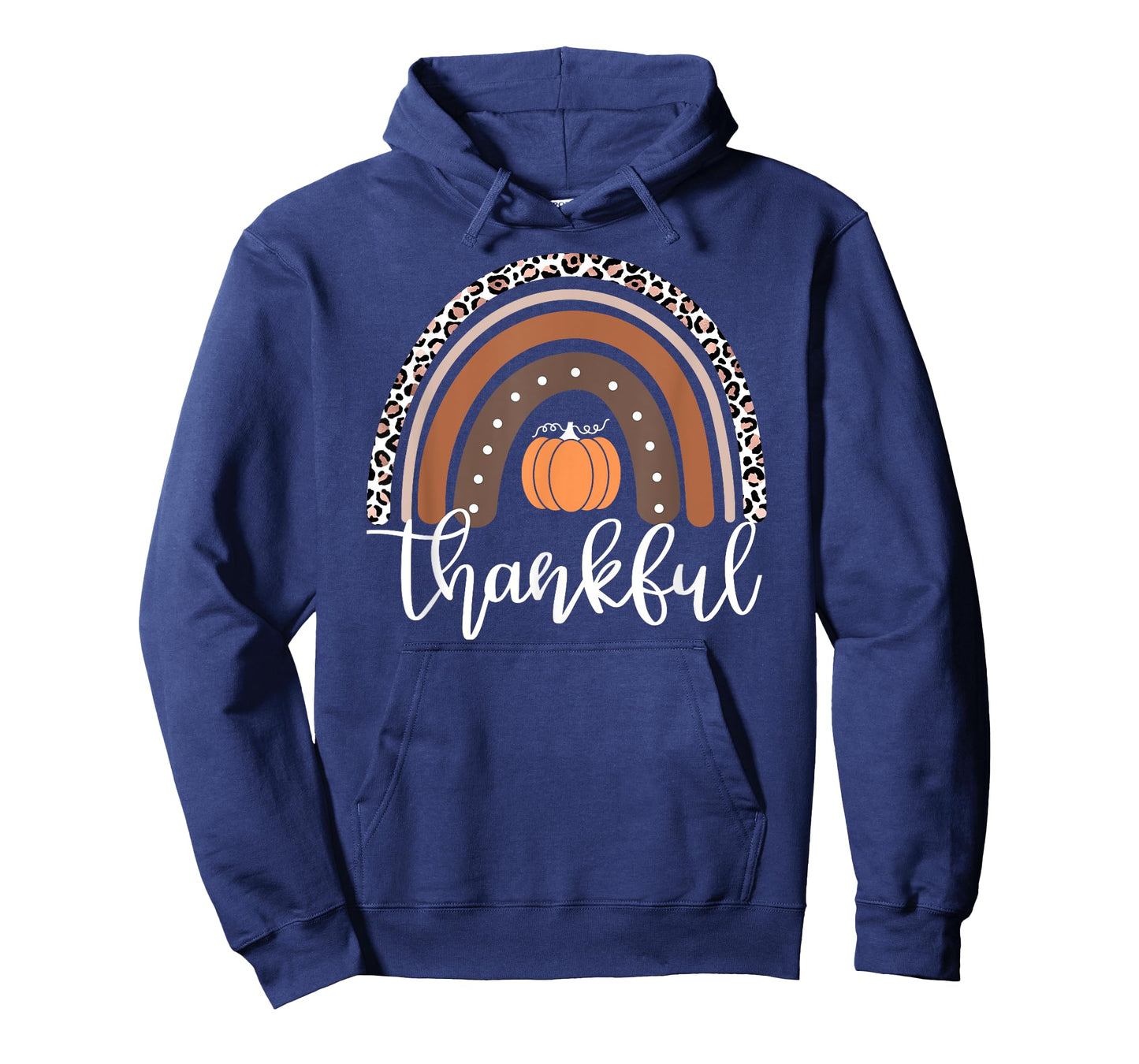 Mommy and Me Thankful Leopard Rainbow Pumpkin Thanksgiving T-Shirt