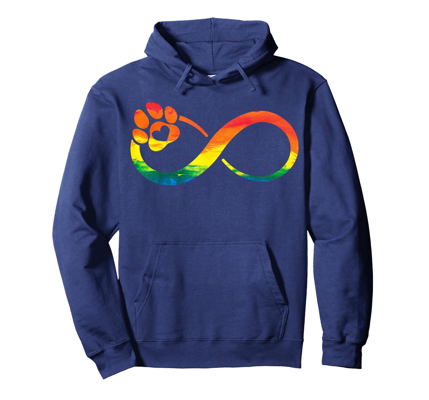Dog Cat Paw Print Infinite Rainbow, Dog Lover Rescue T-Shirt