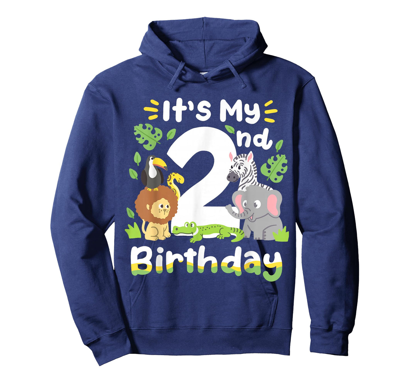 Jungle Safari 2nd Birthday Zoo Animal Two Years Old Kids T-Shirt