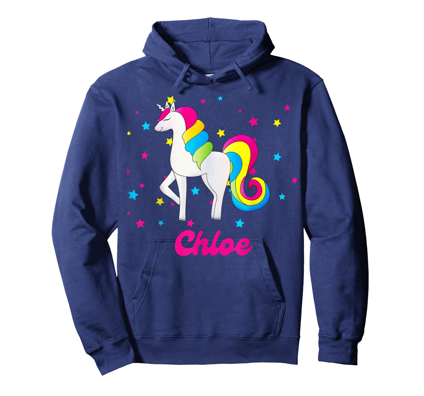 Cute Rainbow Unicorn Pink and Blue Personalized Chloe T-Shirt