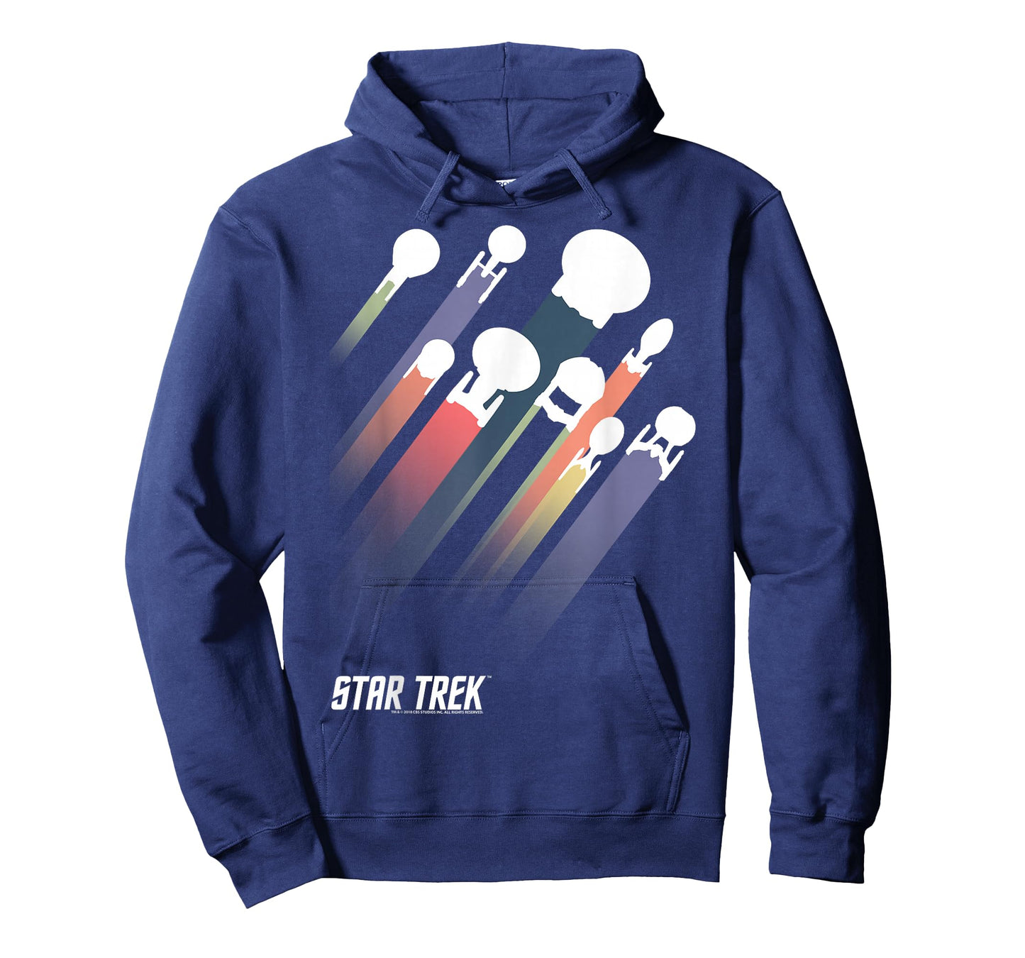 Star Trek Federation Ships Rainbow Stripe T-Shirt