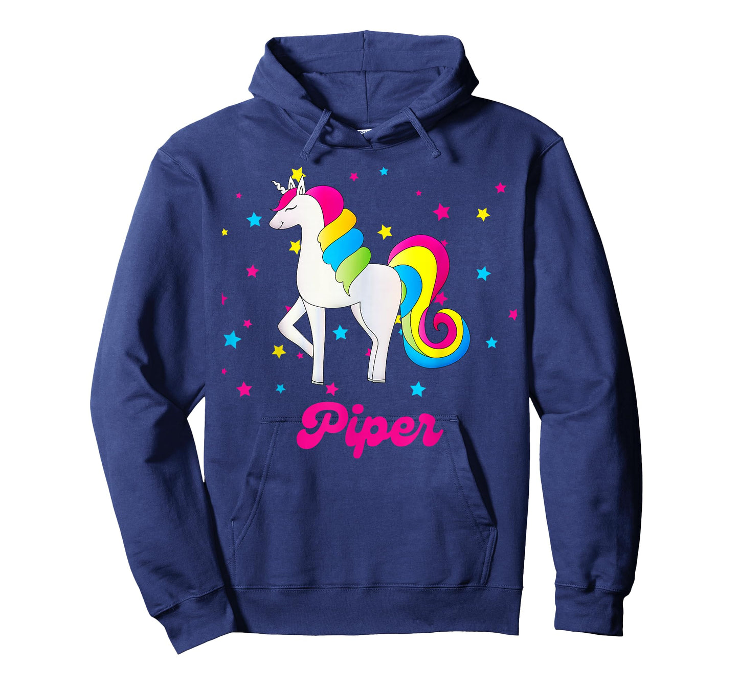 Cute Rainbow Unicorn Pink and Blue Personalized Piper T-Shirt