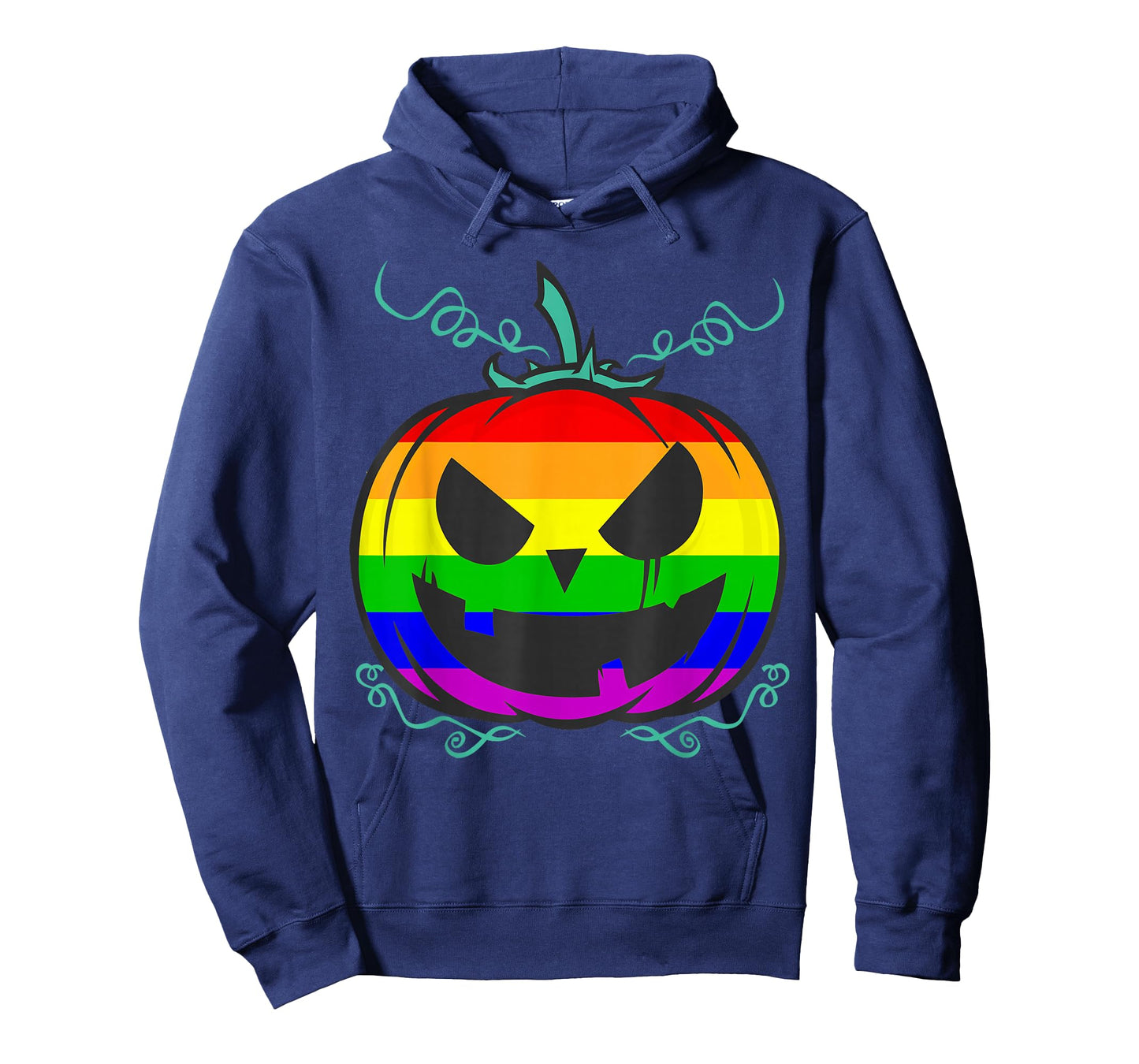 Funny LGBT Gay Pride Halloween Rainbow Flag Scary Pumpkin T-Shirt