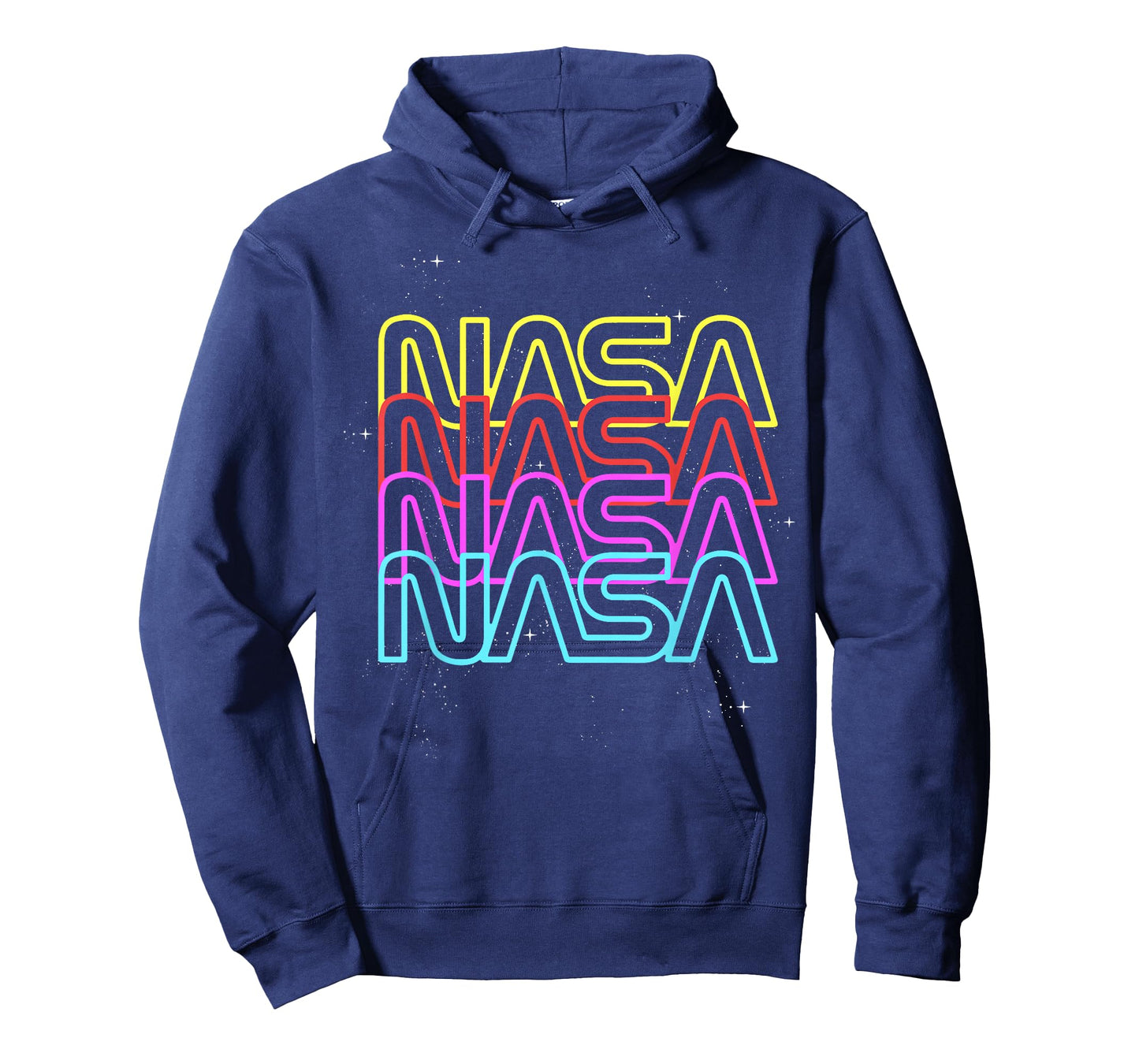 NASA Neon Rainbow Repeat Text Logo T-Shirt