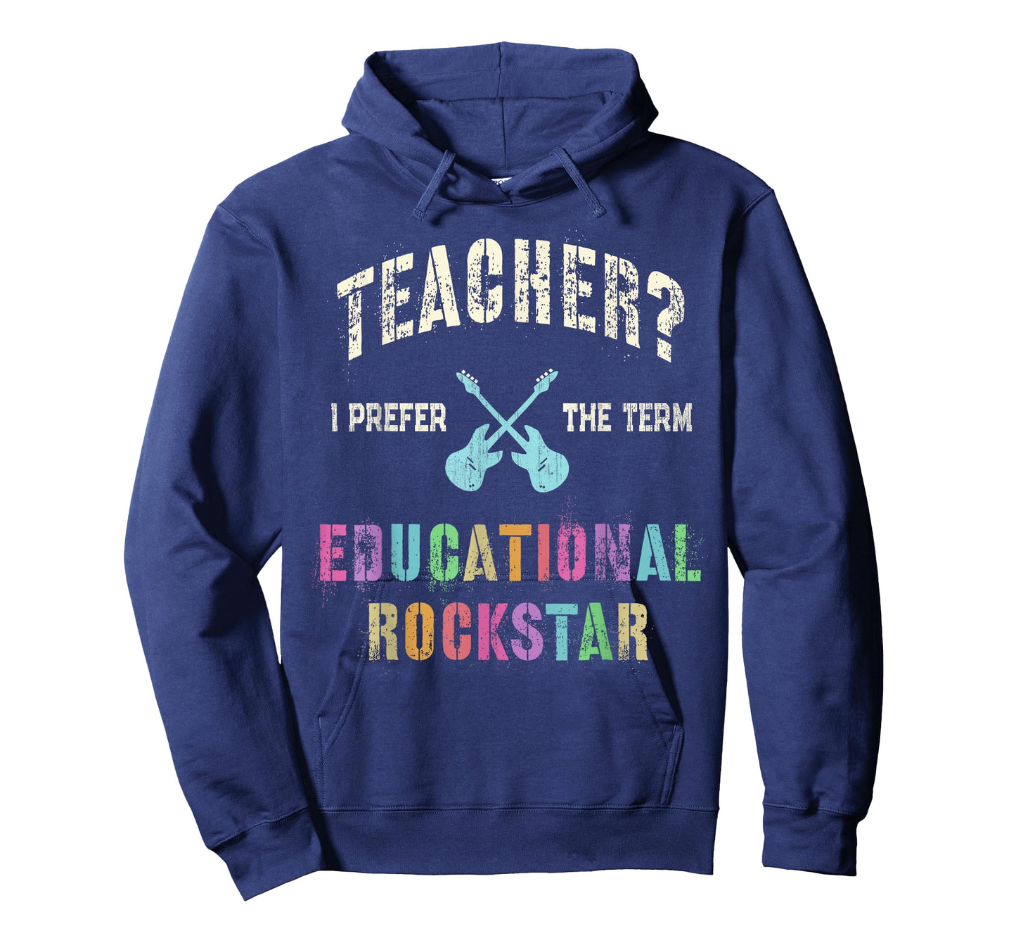 Vintage TEACHER I Prefer the Term EDUCATIONAL ROCKSTAR Crew T-Shirt