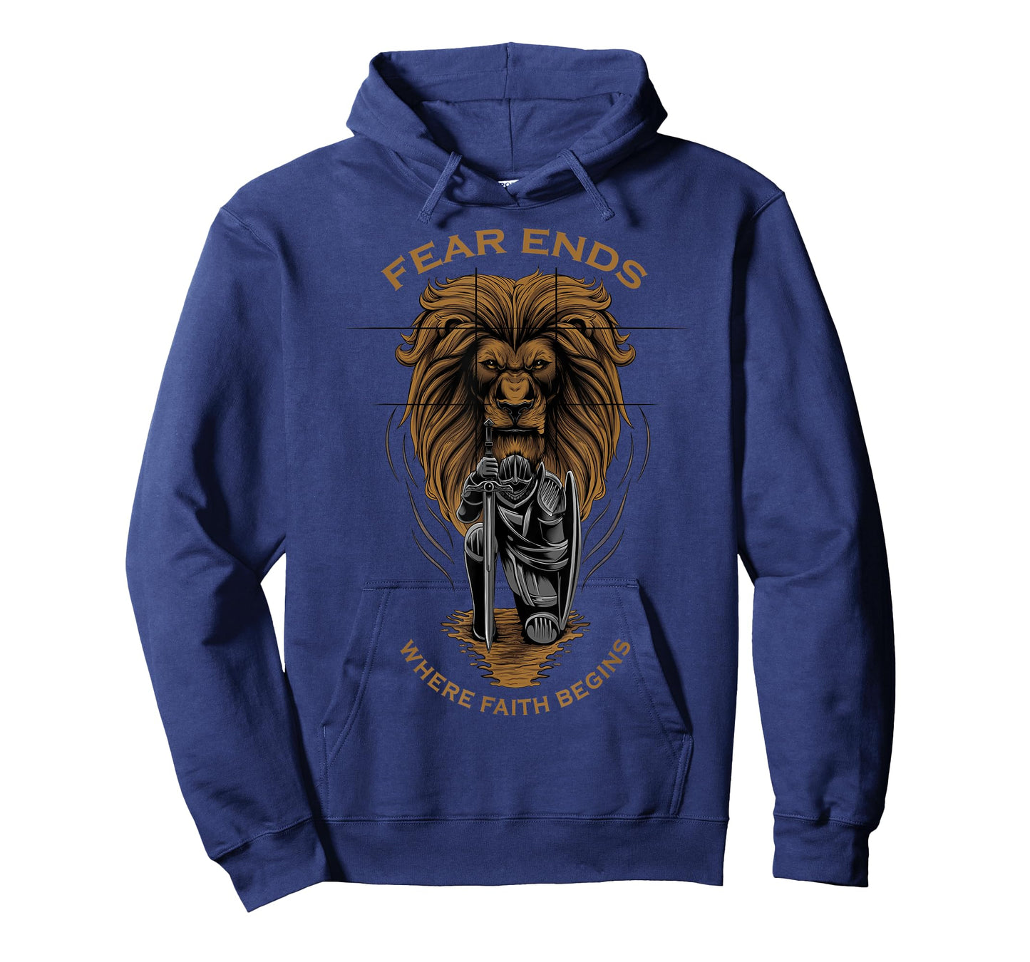 Fear Ends Where Faith Begins Christian Faith Over Fear Lion T-Shirt