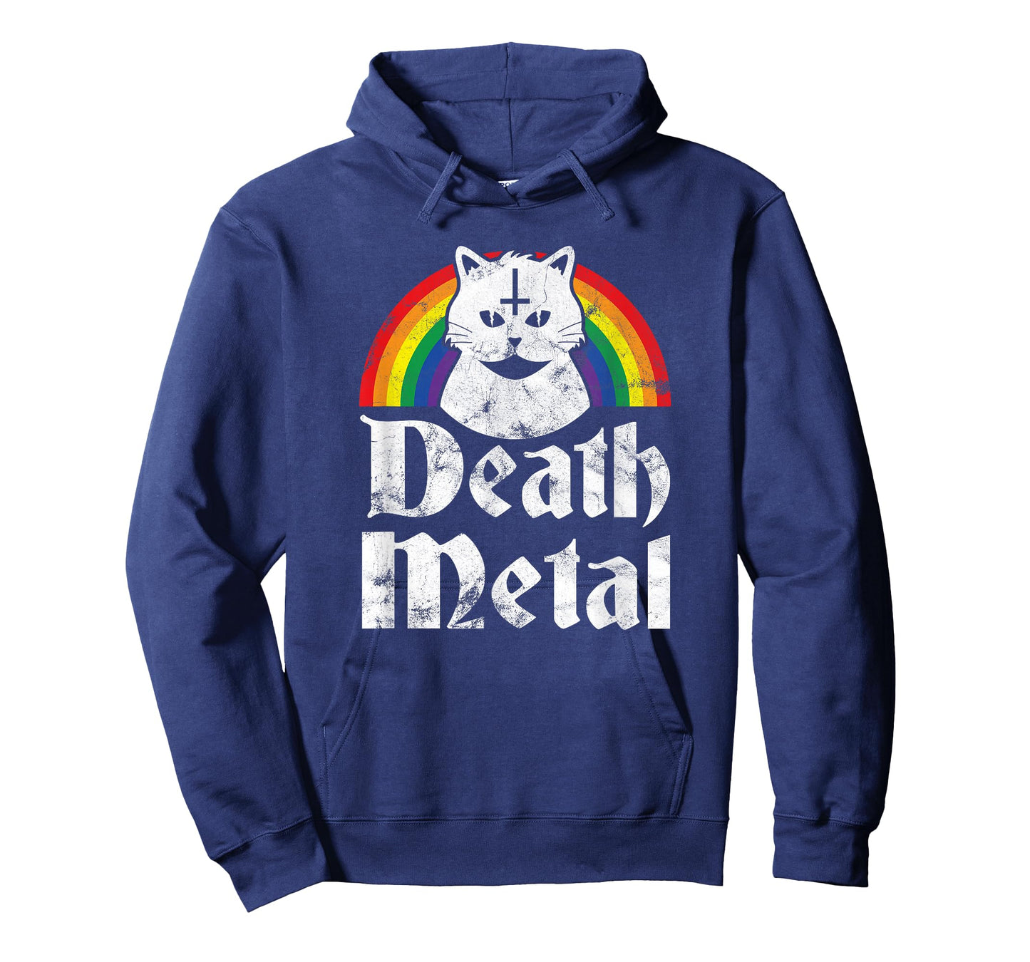 Death Metal Satanic Cat Rainbow Rock Goth Concert T-Shirt