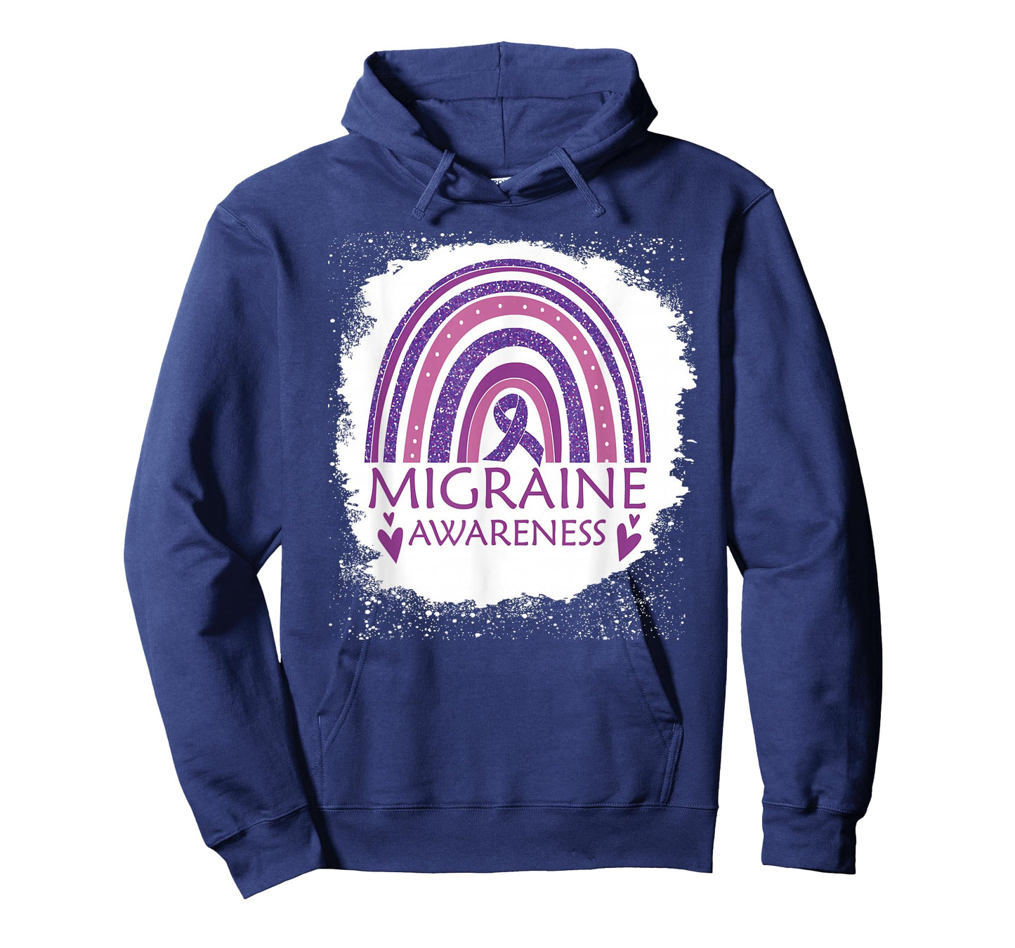 Migraine Awareness Bleached Rainbow Purple Ribbon Men T-Shirt