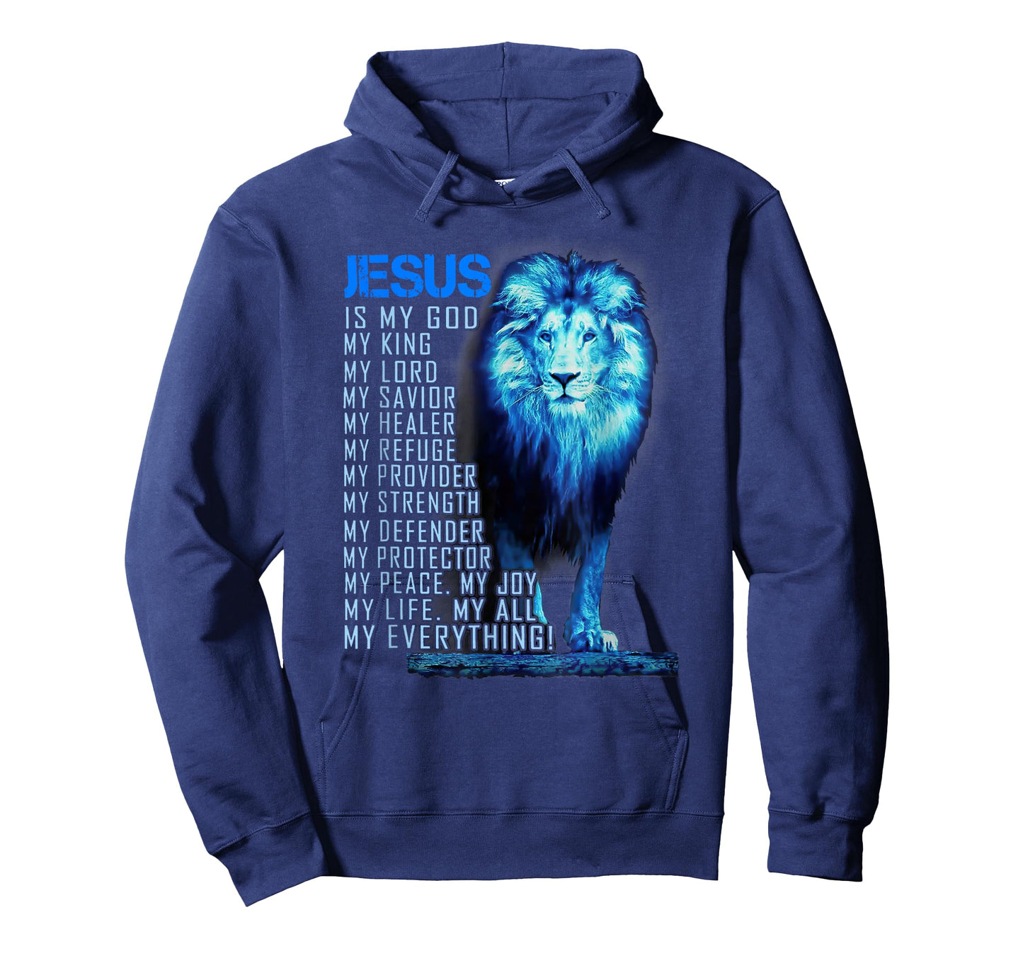 Jesus Is My God King My Lord My Savior Blue Lion T-Shirt
