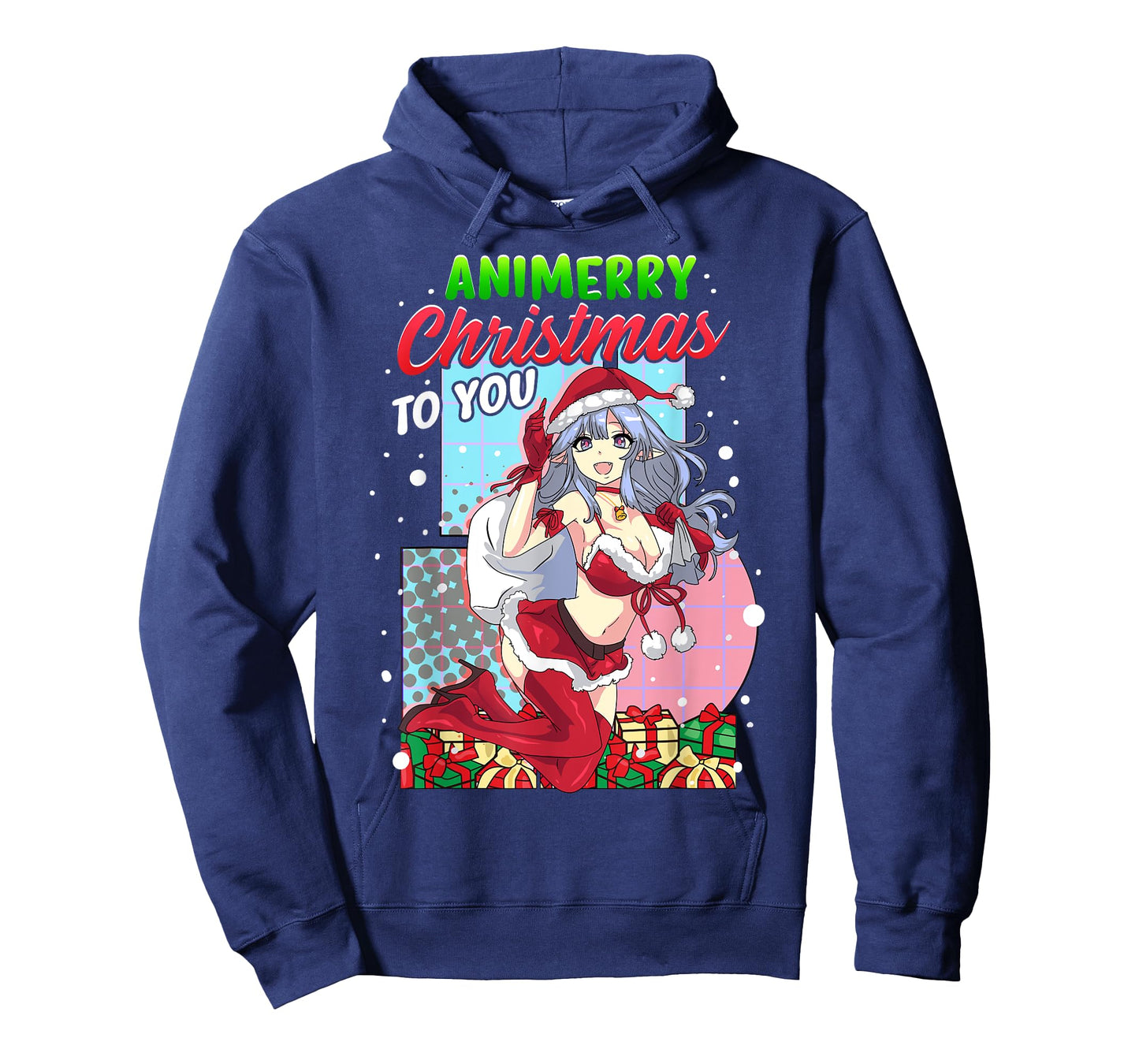 Animerry Christmas Cute Anime Girl Santa Claus Dress Costume T-Shirt