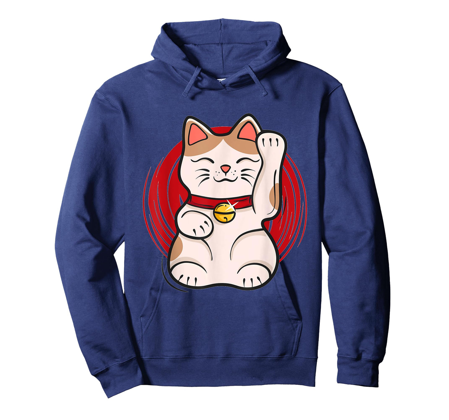 Maneki-Neko Lucky Cat Statue Waving Japanese Style Design T-Shirt