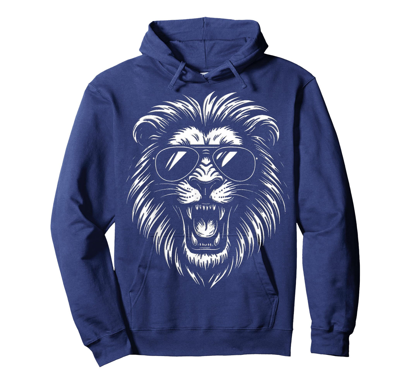 Roaring Lion with Sunglasses Bold Black and White Artwork T-Shirt