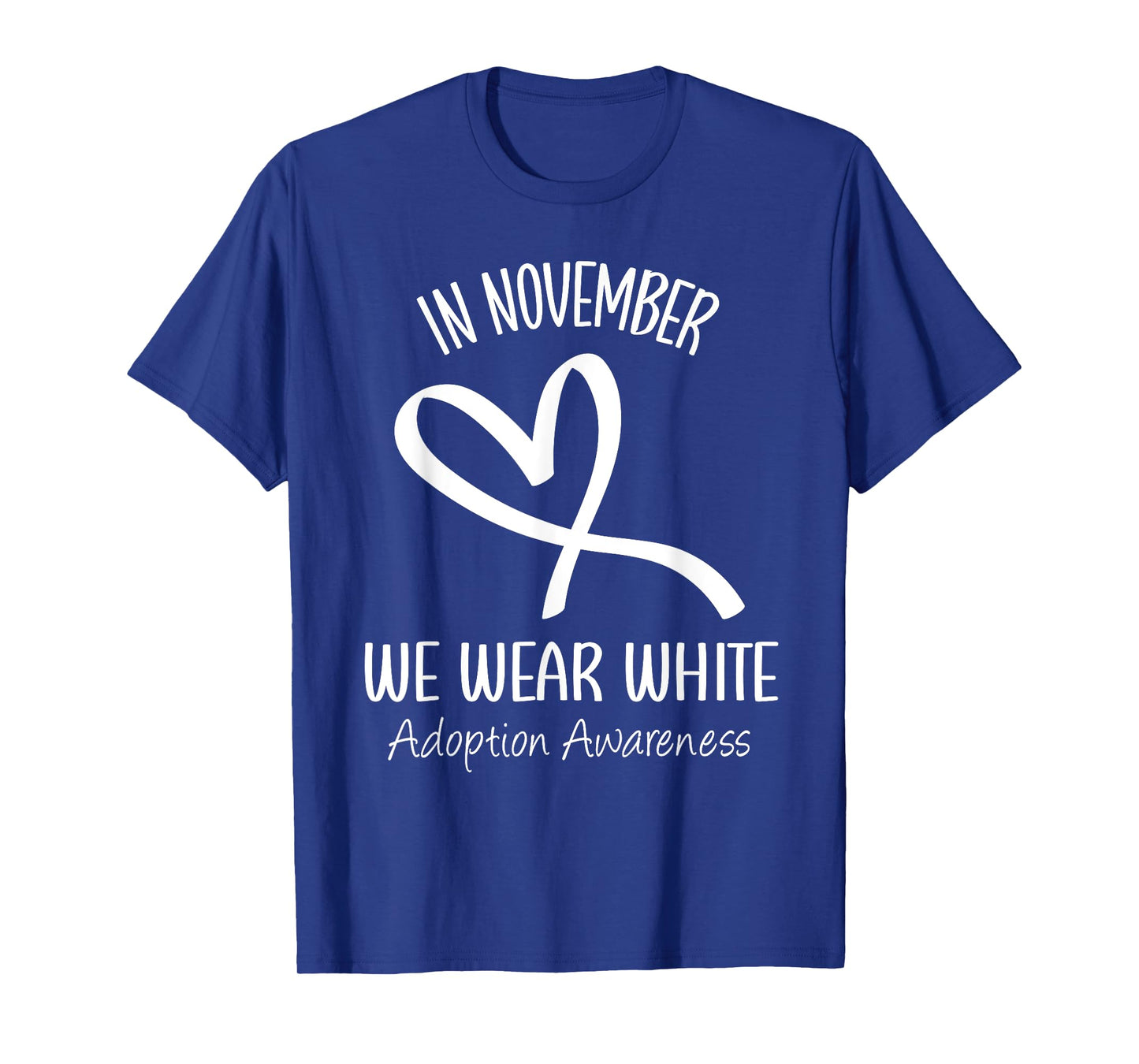Rainbow In November We Wear White Adoption Awareness Ribbon T-Shirt