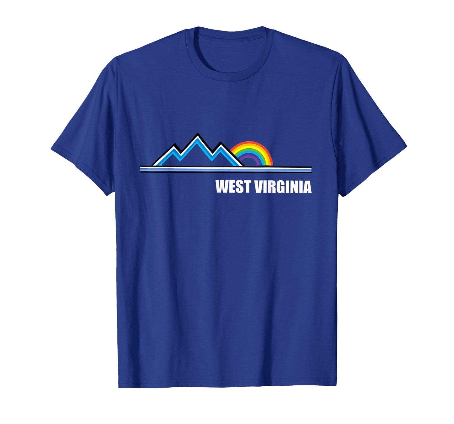 Retro West Virginia T Shirt Vintage Rainbow Mountains Tee T-Shirt
