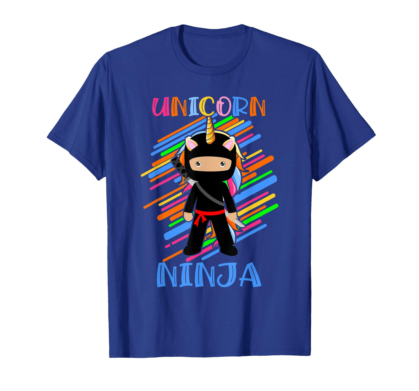 Cute Unicorn Ninja Rainbow Fighter Lover Boys Girls Kids T-Shirt