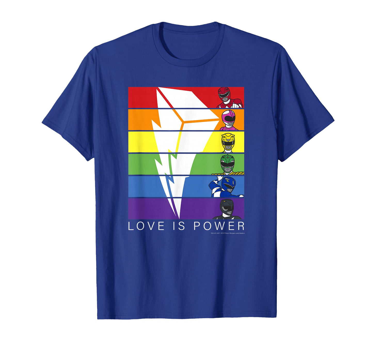 Power Rangers Pride Love is Power Rainbow Panels T-Shirt Small